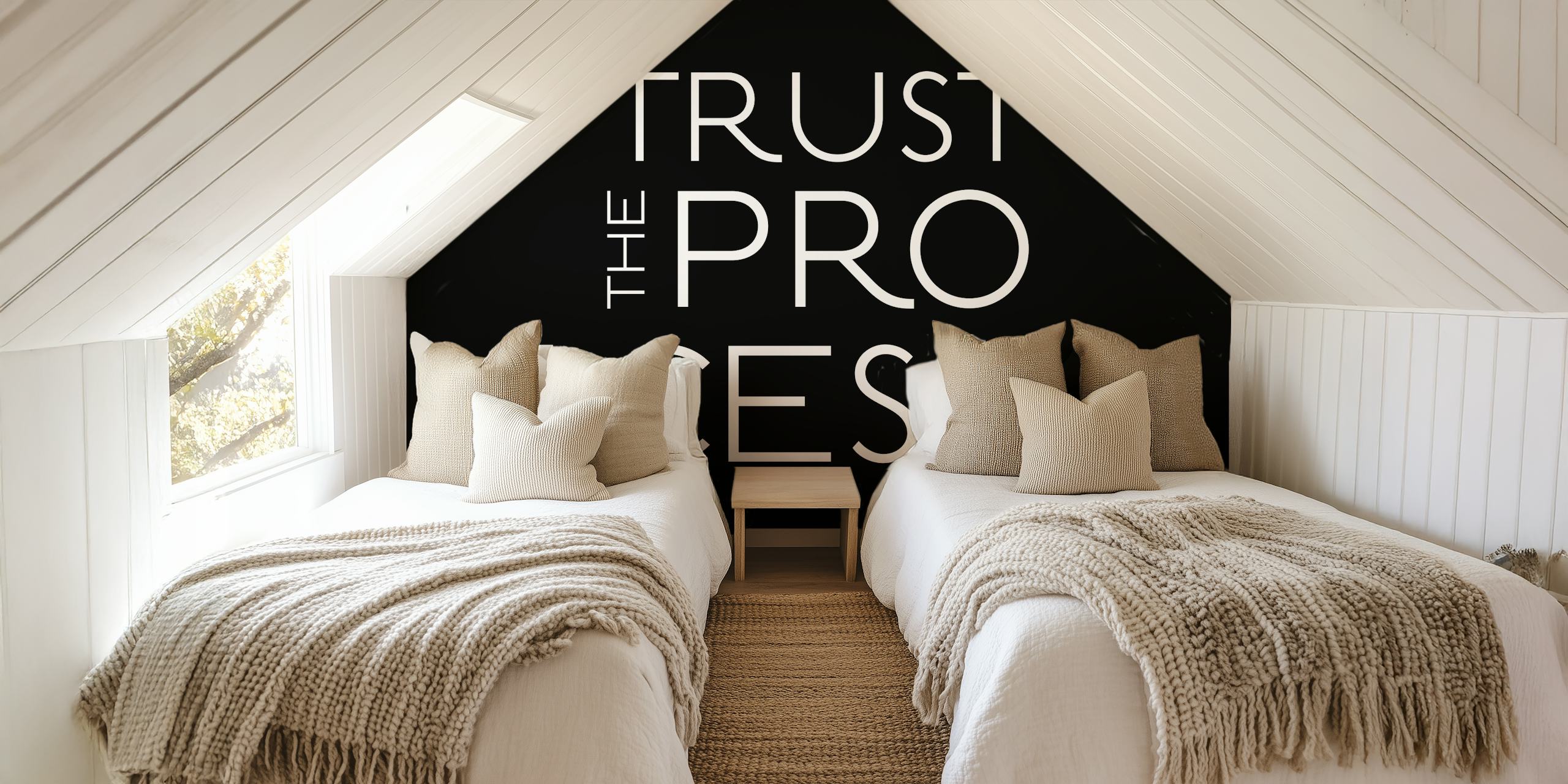Trust The Process Black papel de parede em um quarto