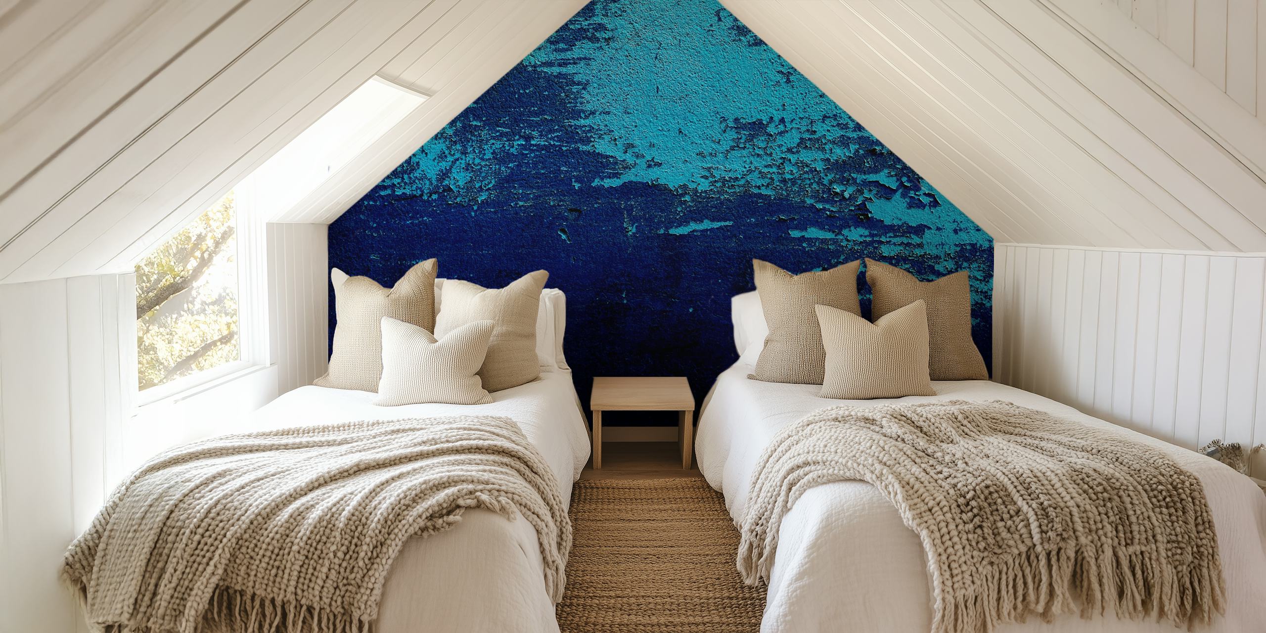 Abstract teal blue textured wallpaper with dark shades