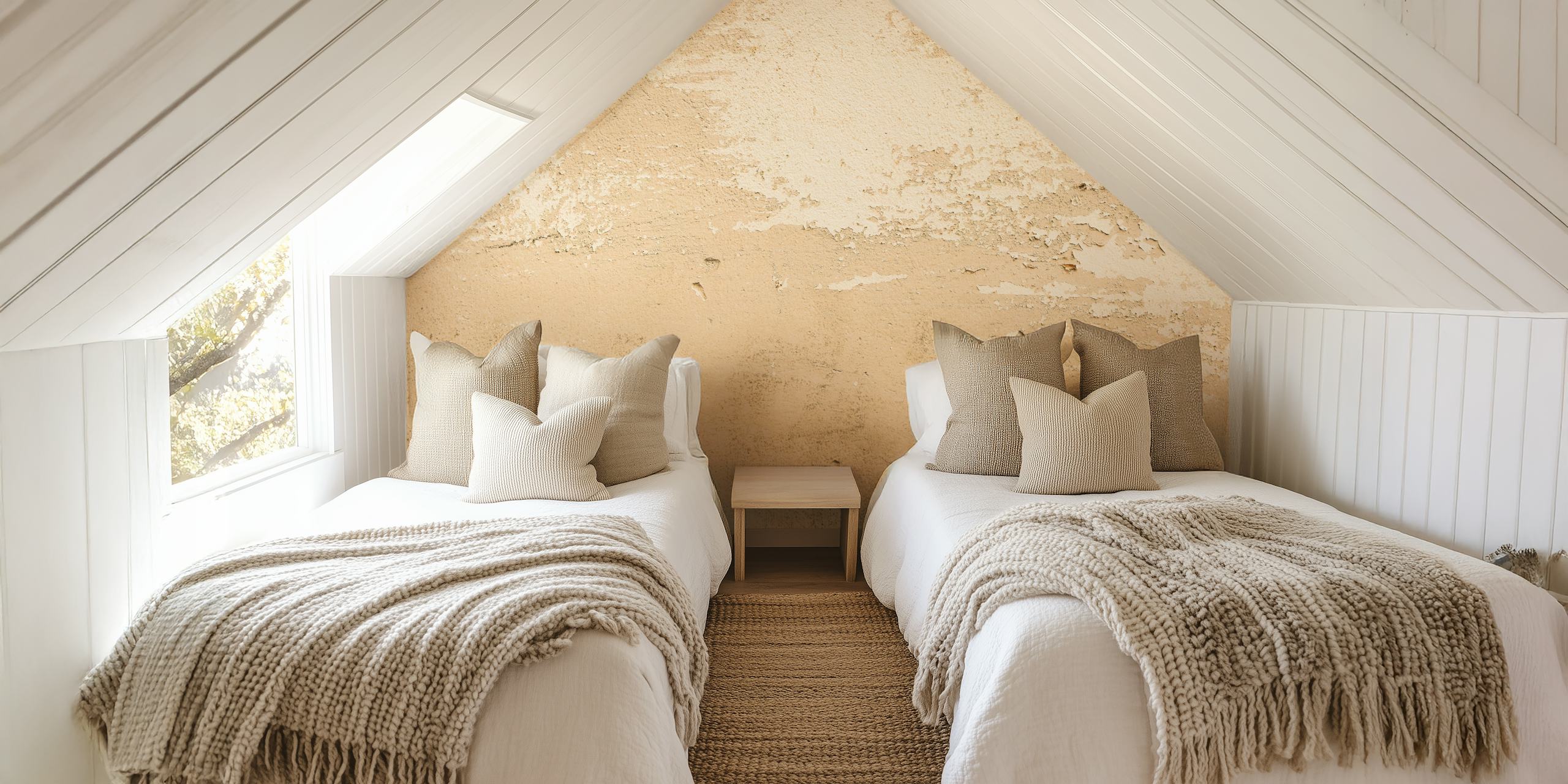 Beige textured wall mural with rough finish