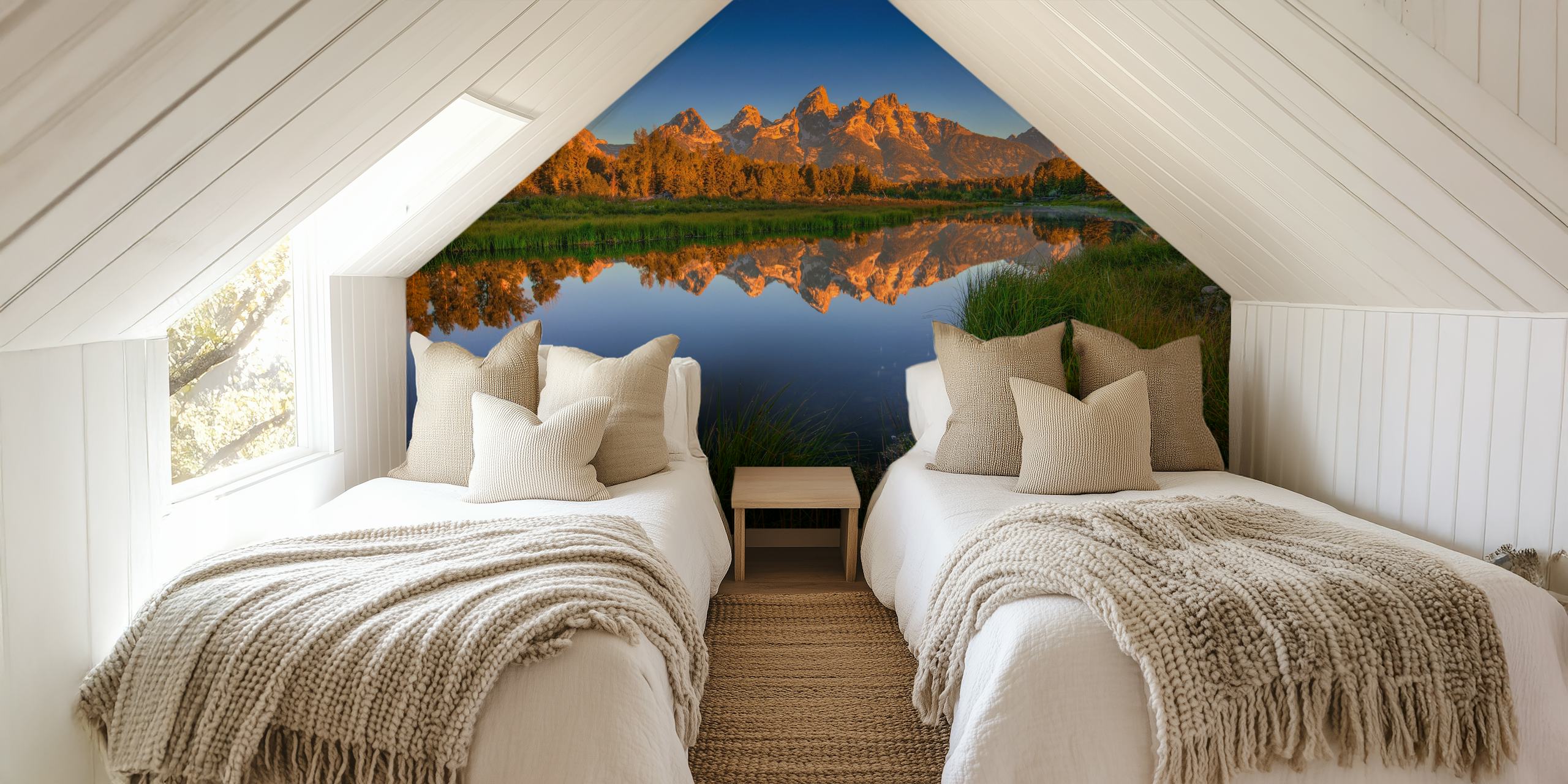 Papel pintado escénico que representa un paisaje tranquilo