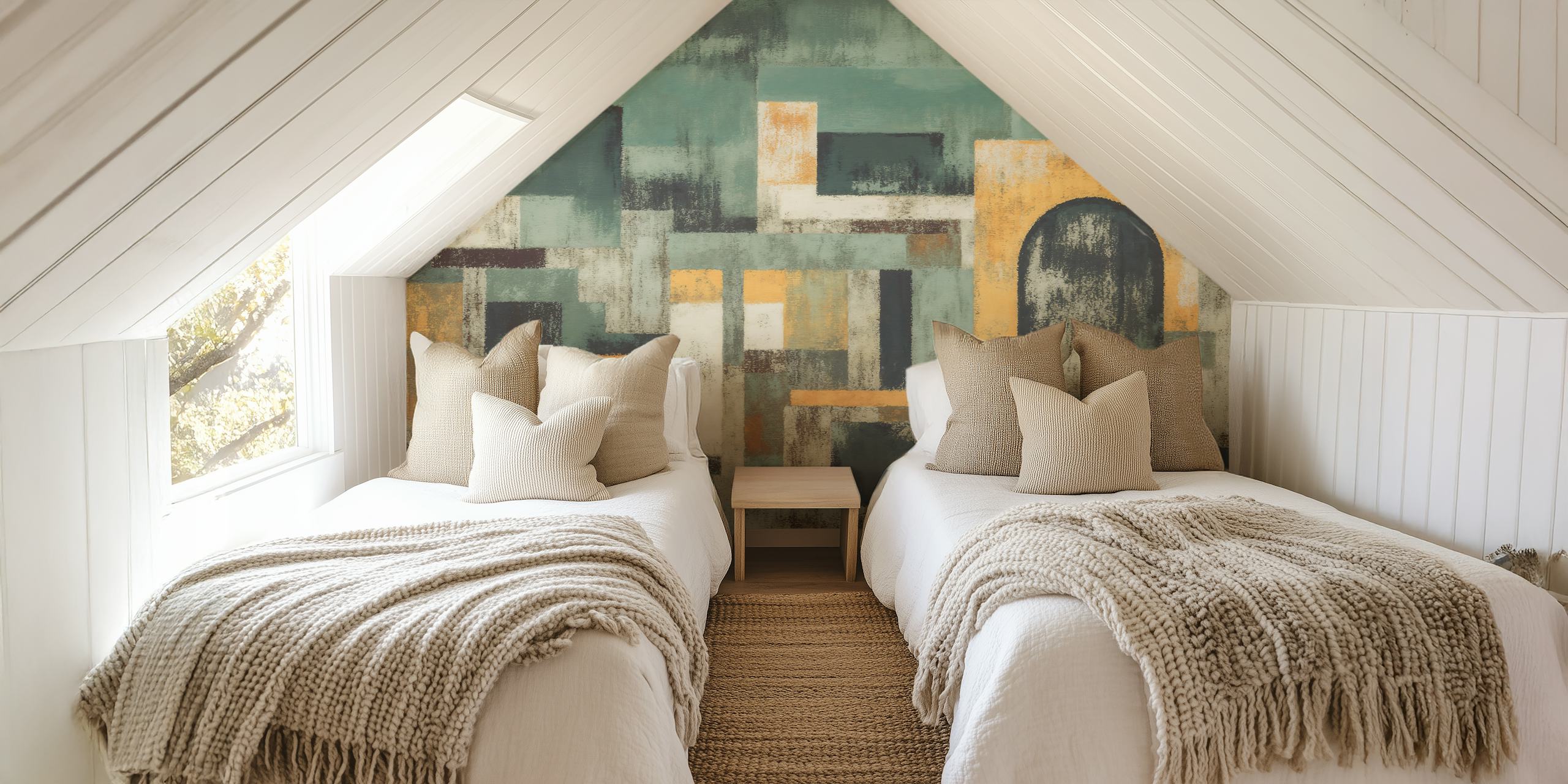 Irregular Vintage Shapes Geo tapet vist i et rom