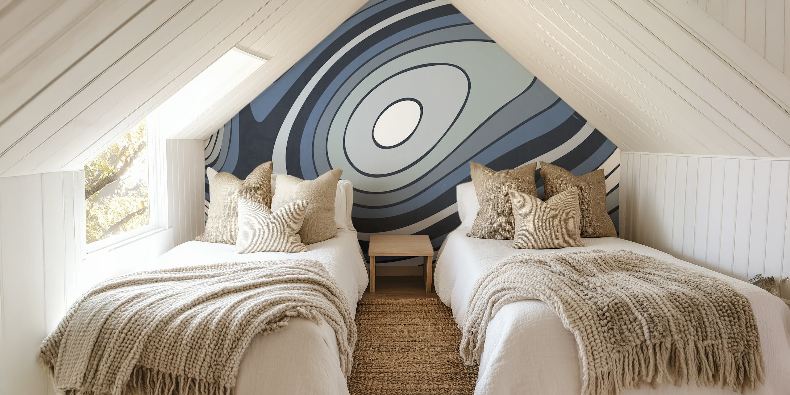 Abstract grey swirling pattern wall mural