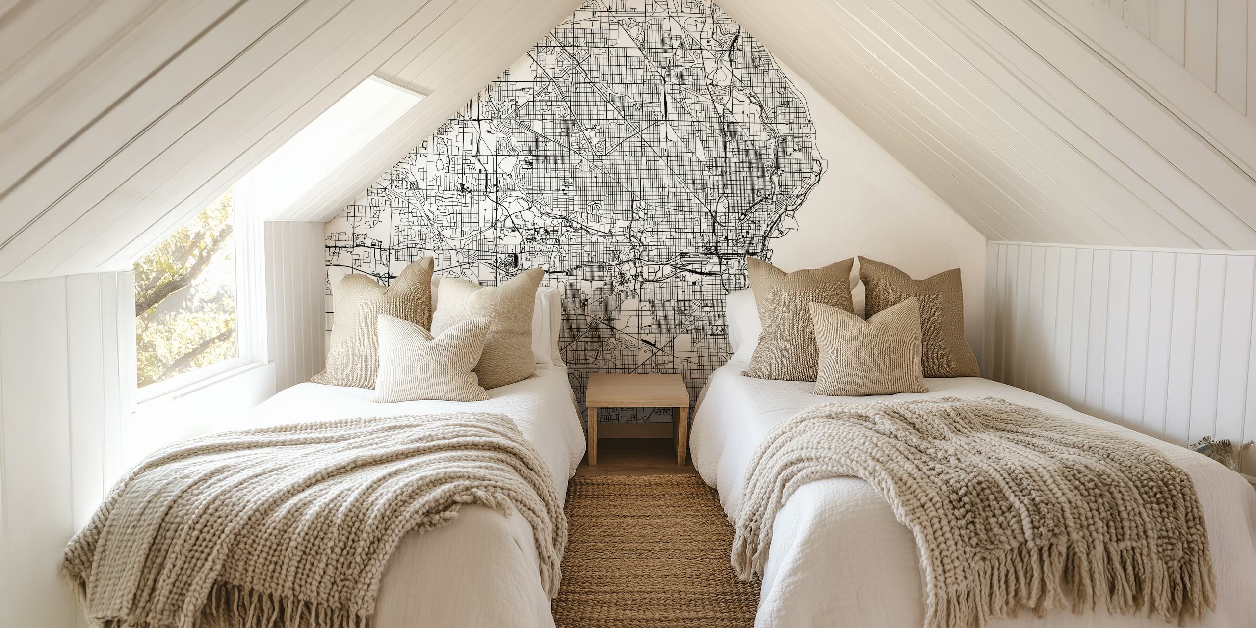 Detailed view of Milwaukee Map Wallpaper Mural