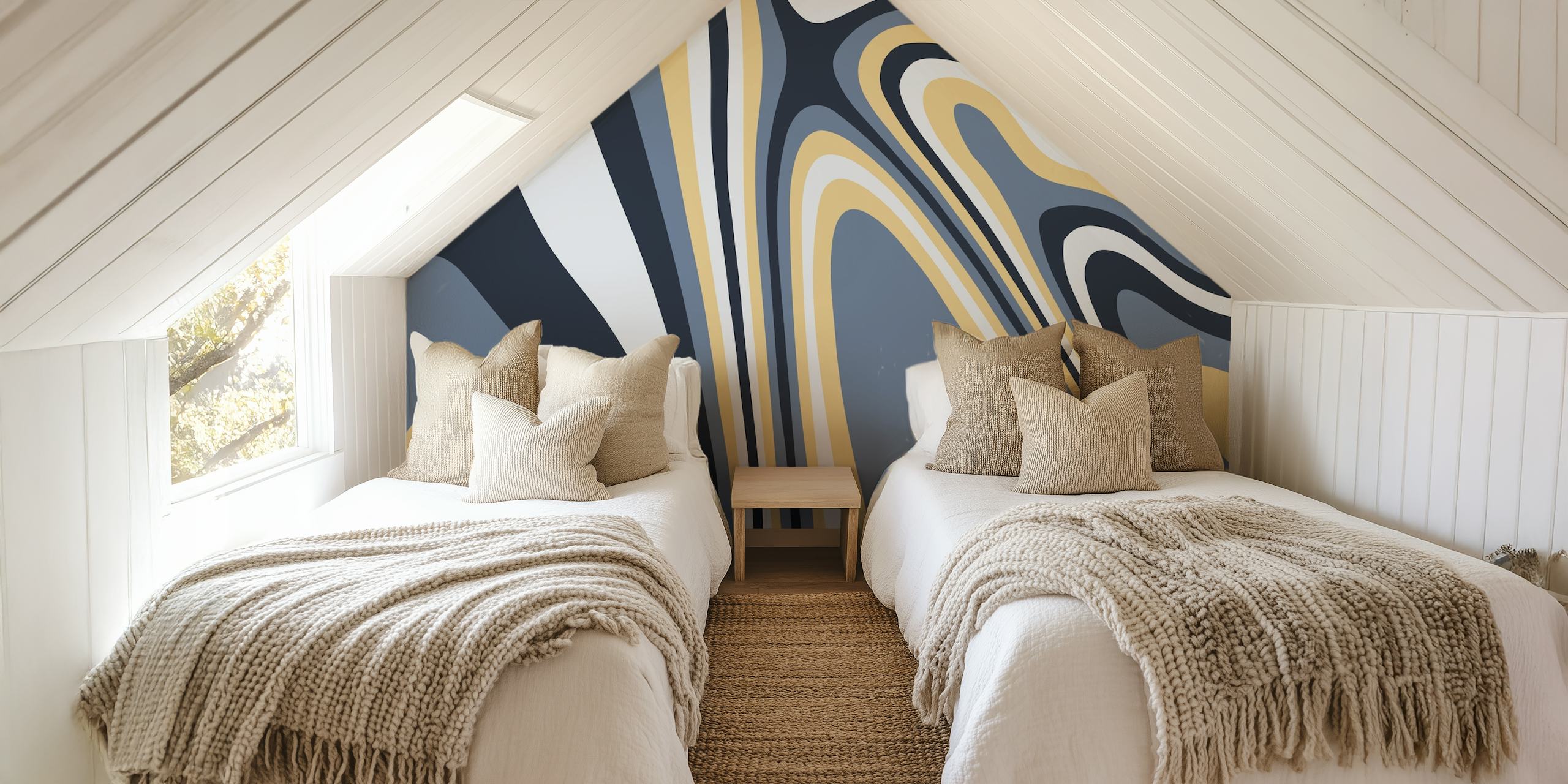 Abstract Organic XI wallpaper applied in a room