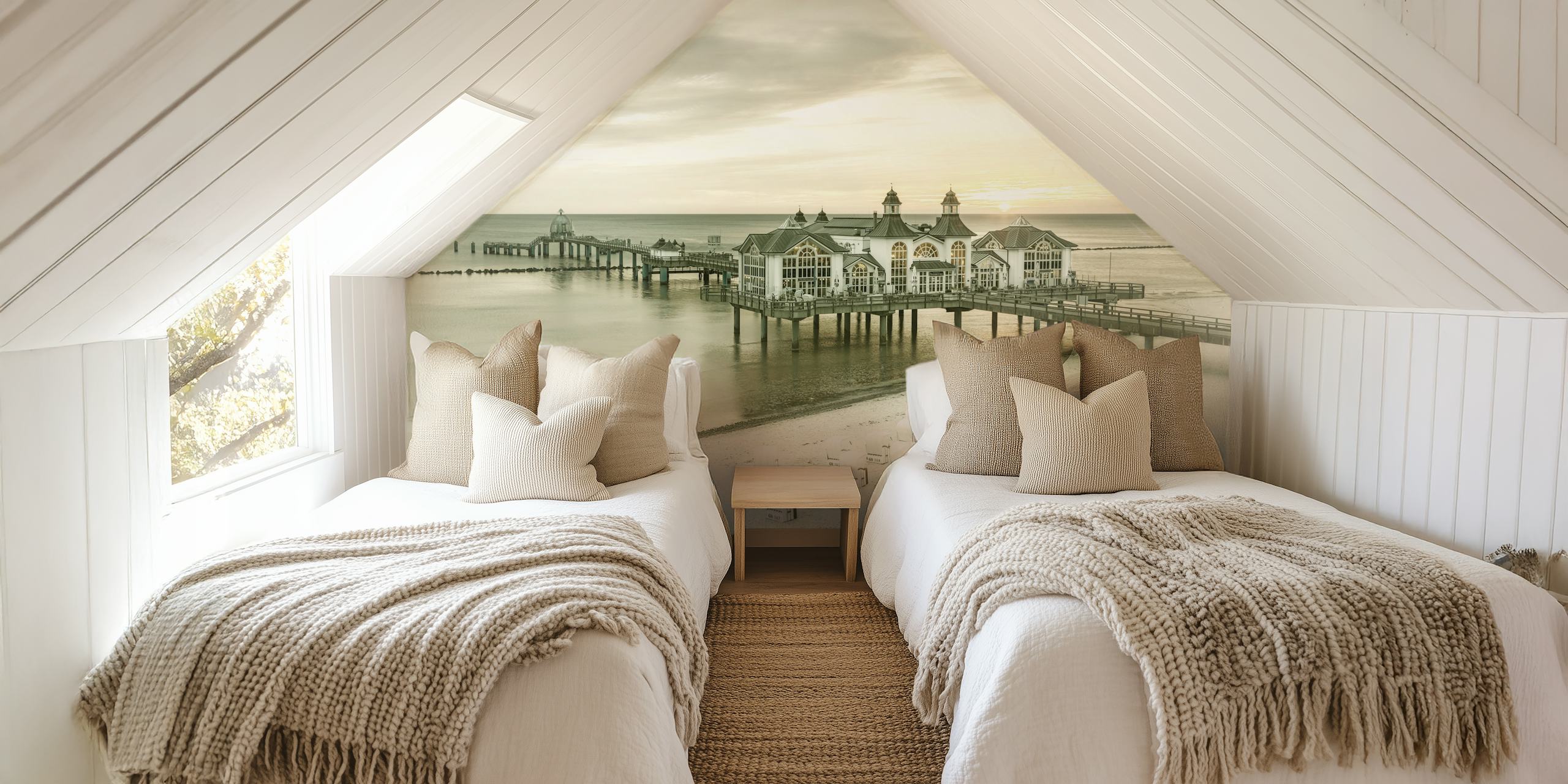 Fototapeta Sellin Pier při východu slunce nad Baltským mořem