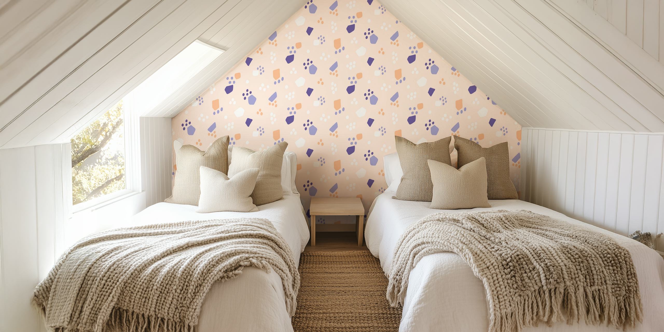 Soil wallpaper design in a room setting