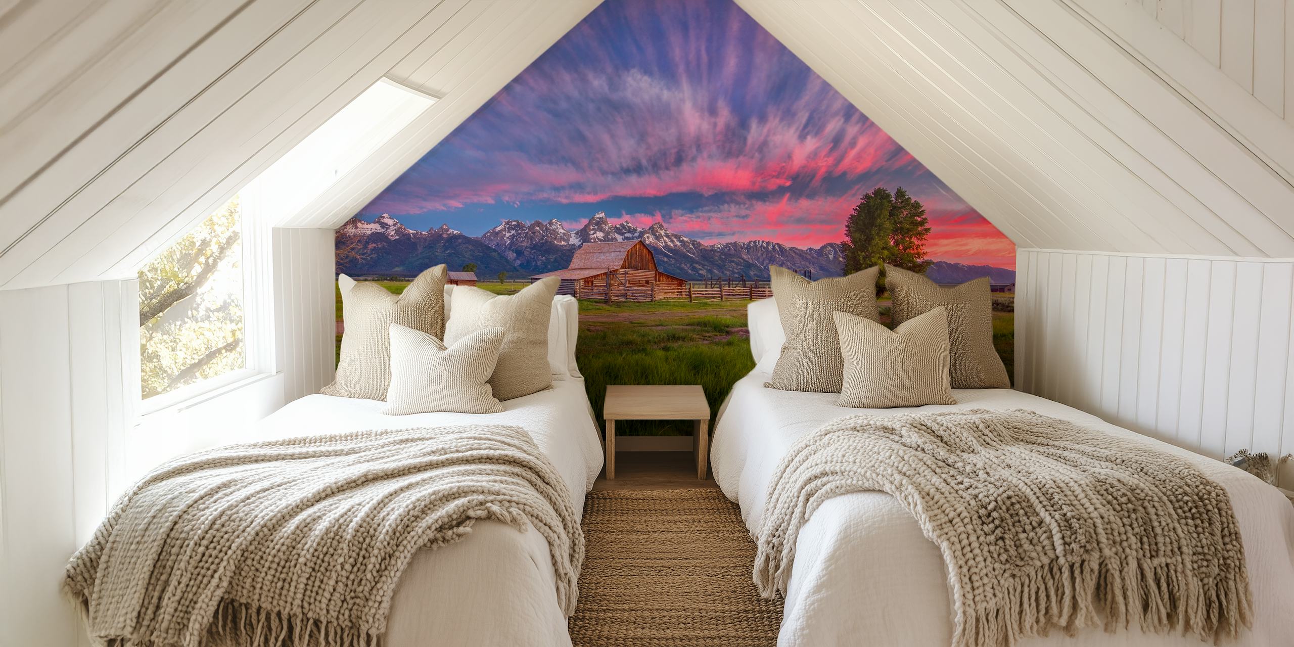 Wallpaper depicting Teton landscape at sunset
