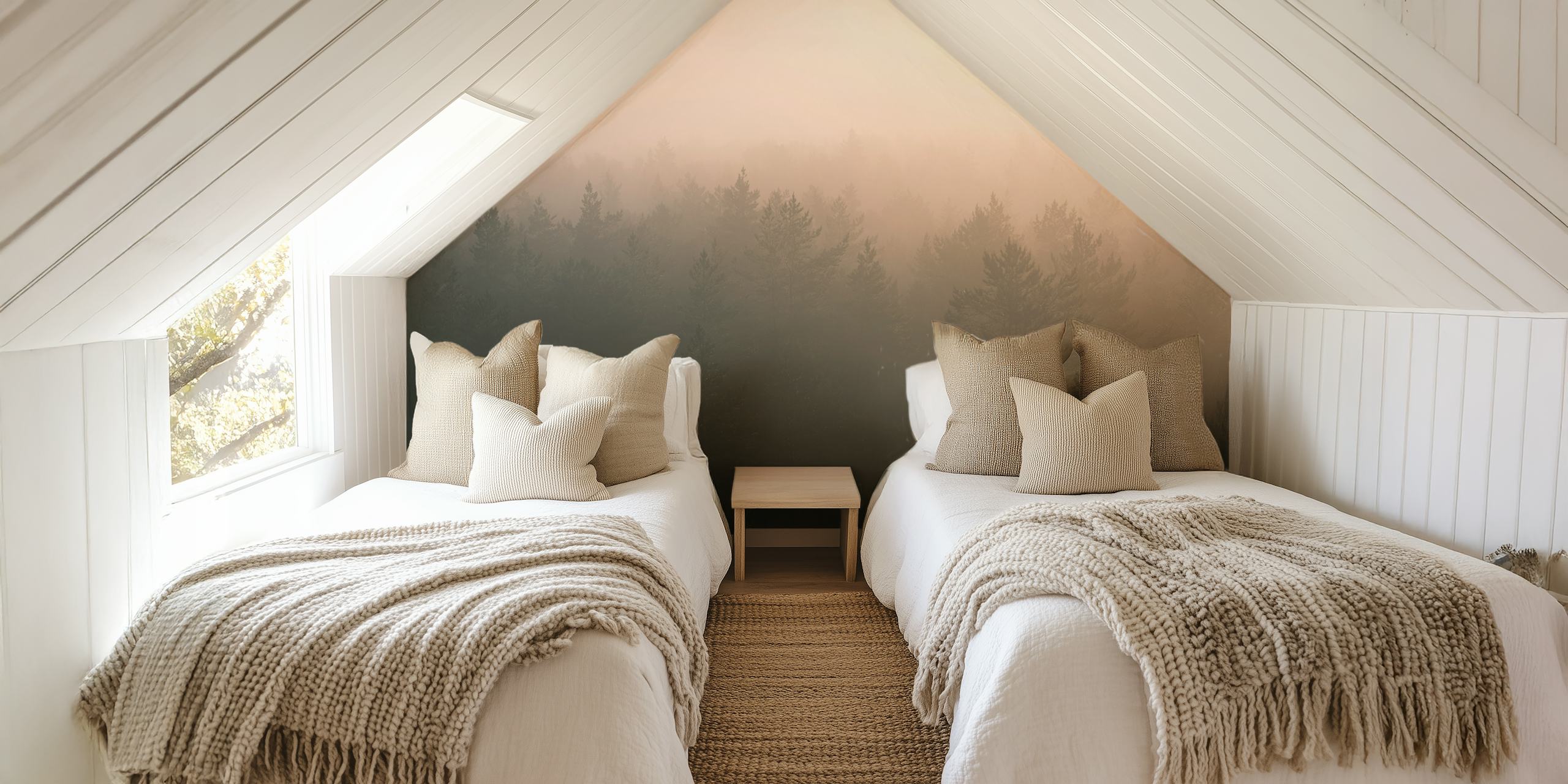 Tapeta Majestic forest sunrise u sobi