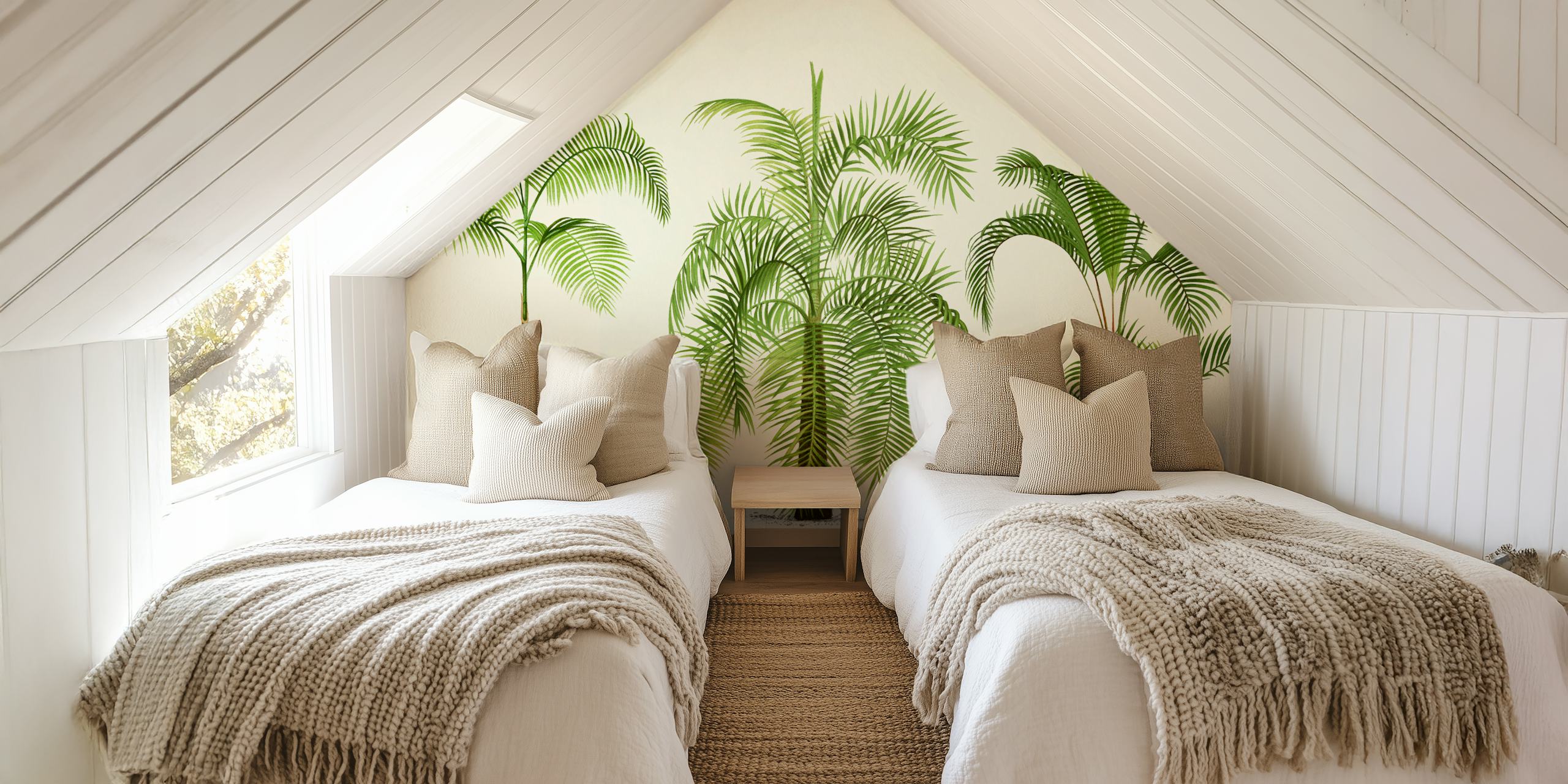 Palm Leaves Garden wallpaper in a room