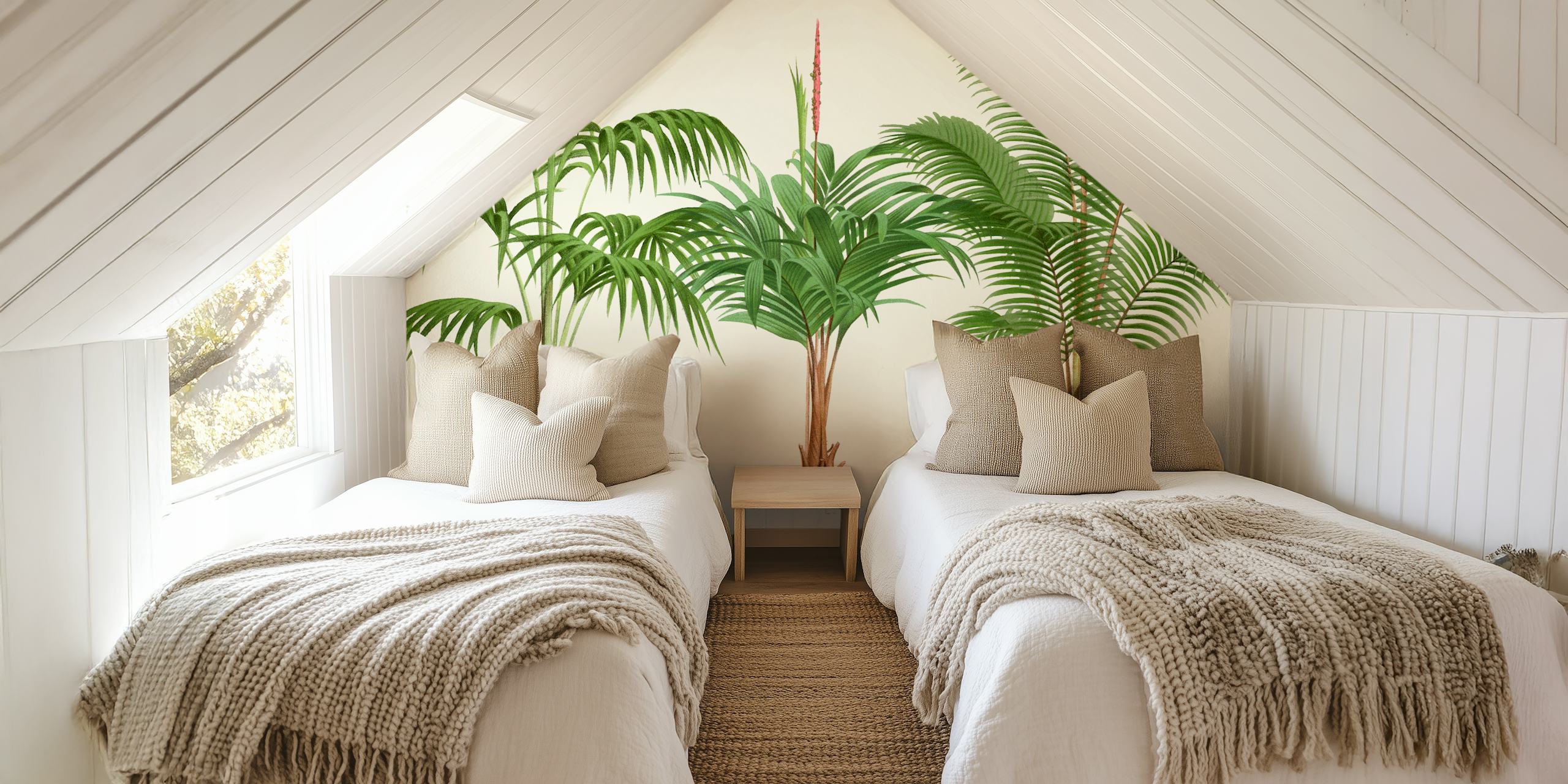 Palm Tree Leaves wallpaper σε ένα δωμάτιο