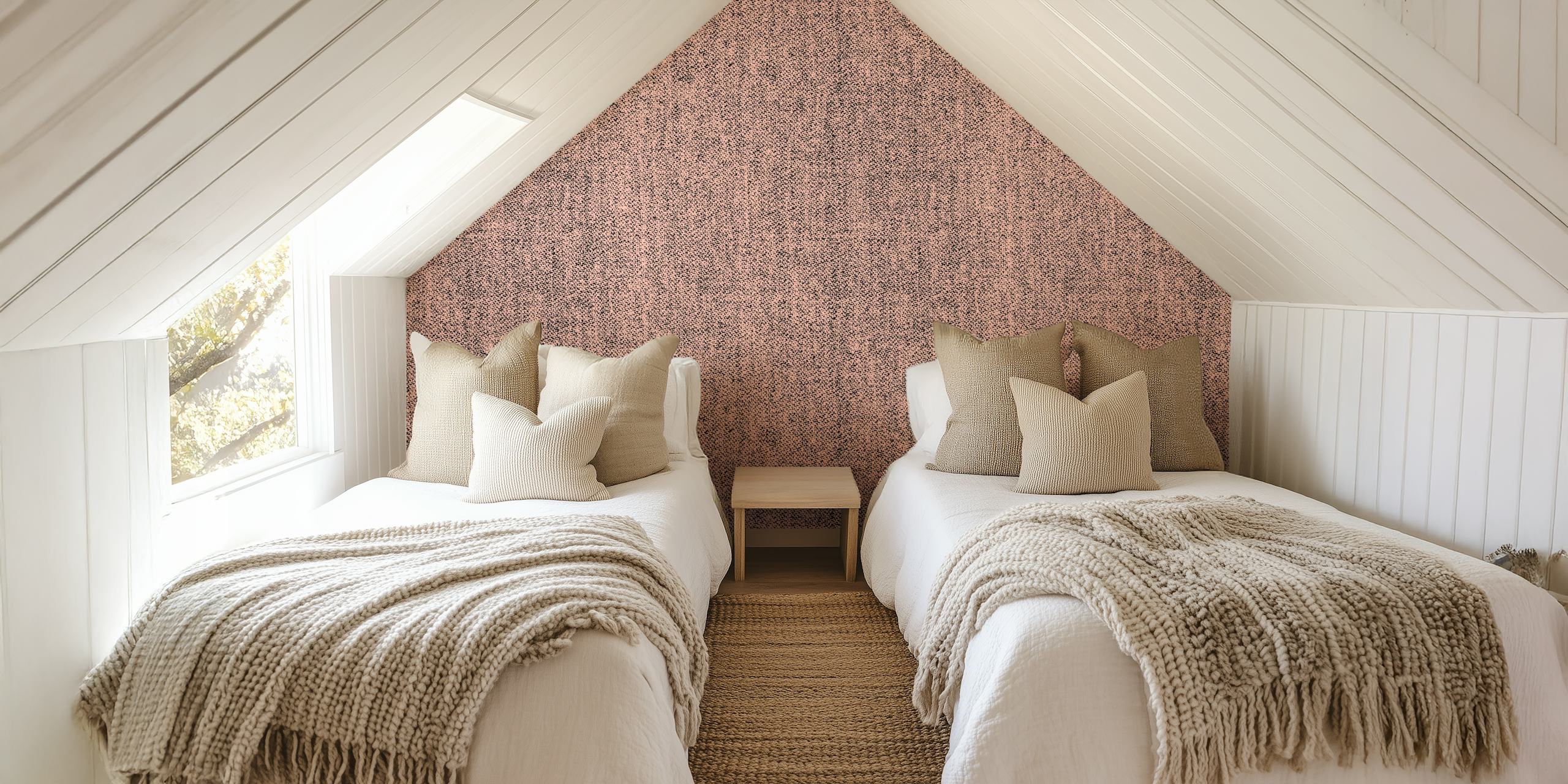 Textured pink neutral textile wallpaper design