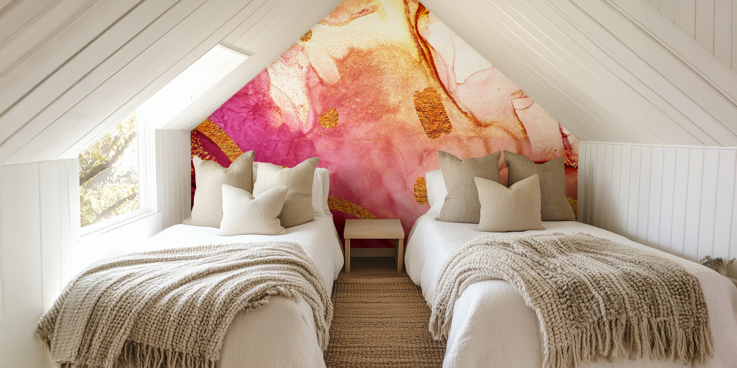 Pink luxury tapetdesign i ett rum