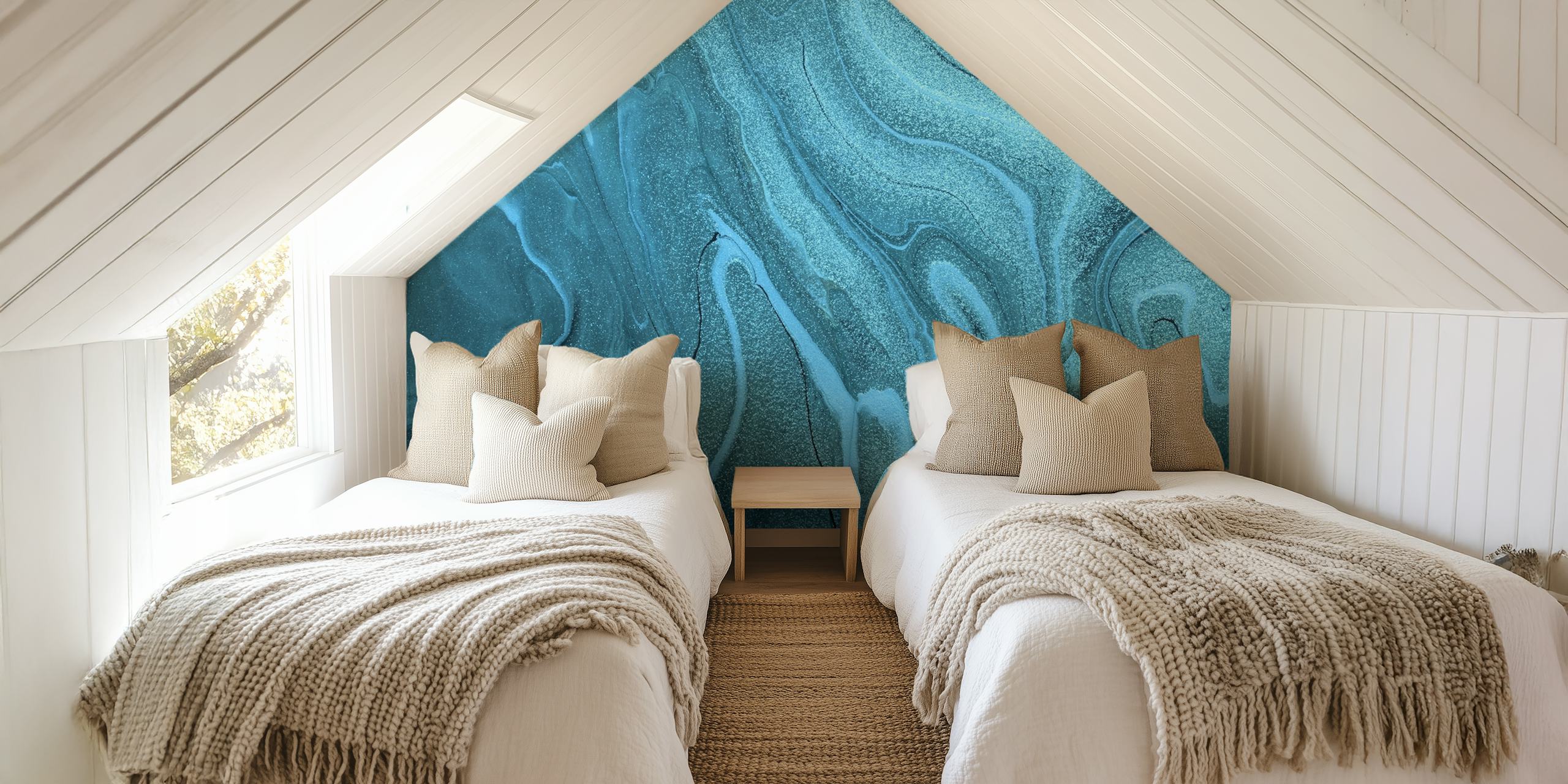 Blue marble texture wallpaper with swirling patterns