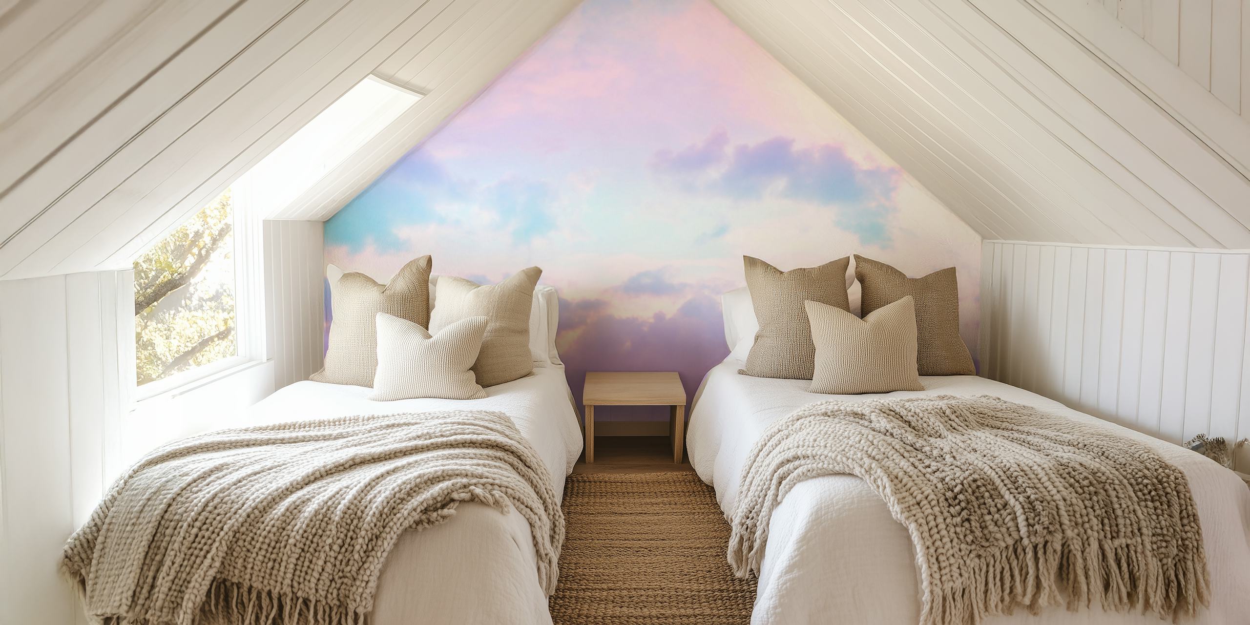 Unicorn Pastel Clouds wallpaper in a room
