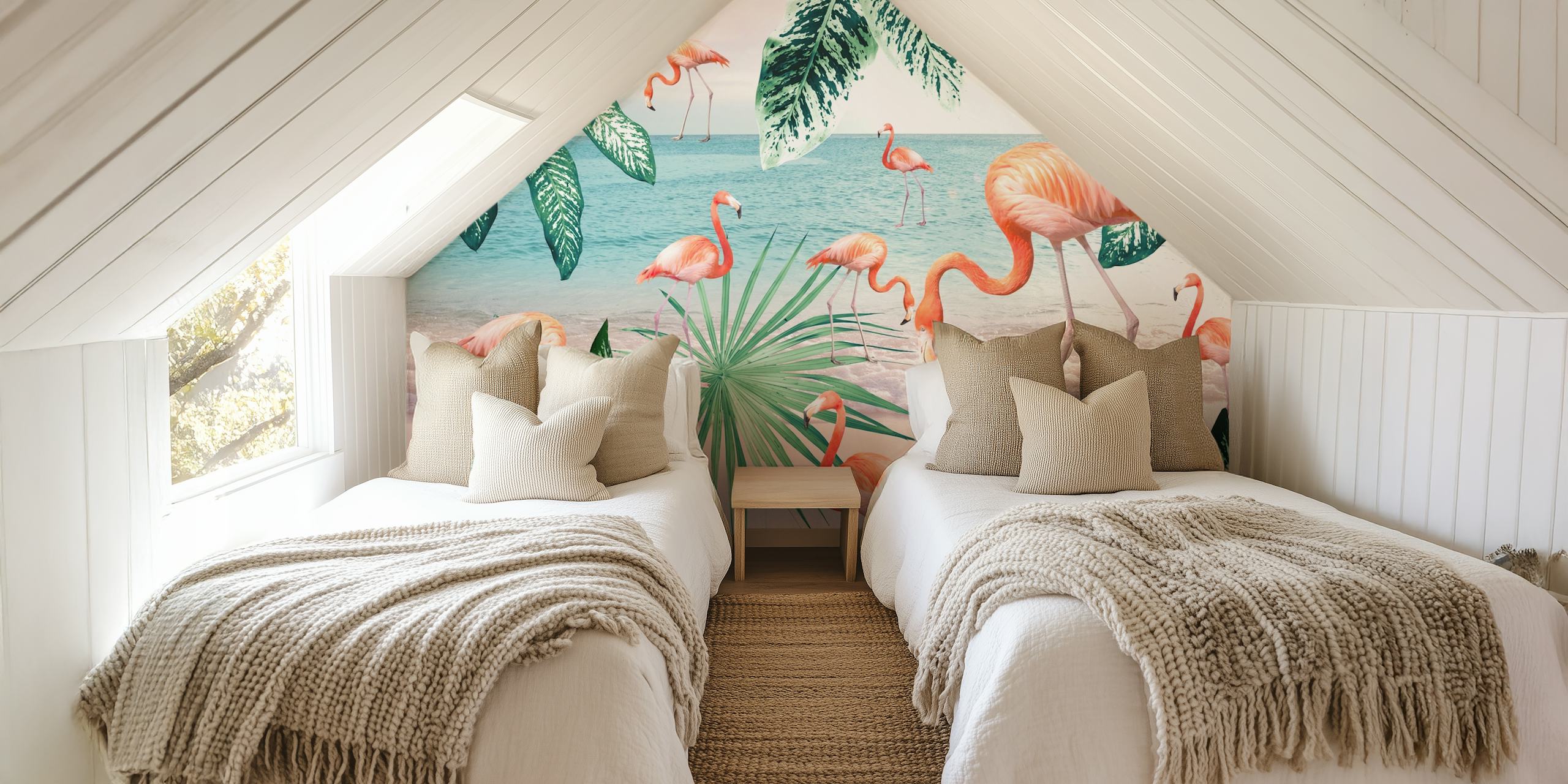 Flamingo Oasis 1 tapet i en rumindstilling