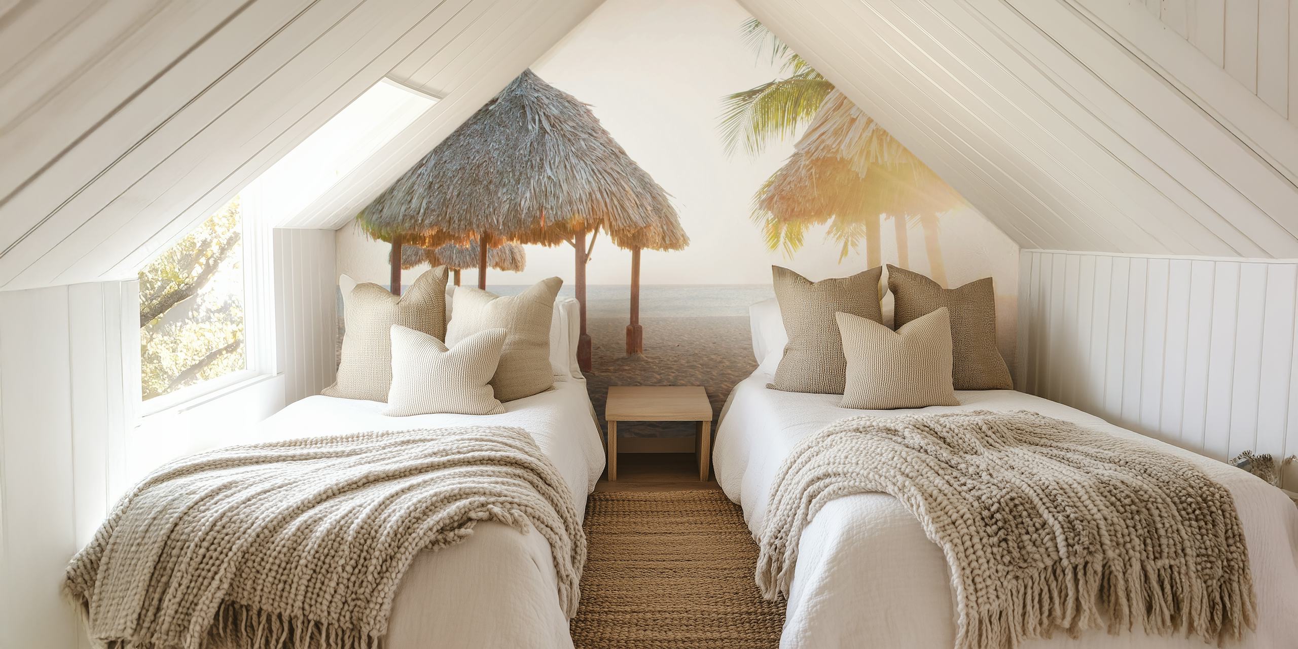 Caribbean Beach Oasis papel pintado en una habitación