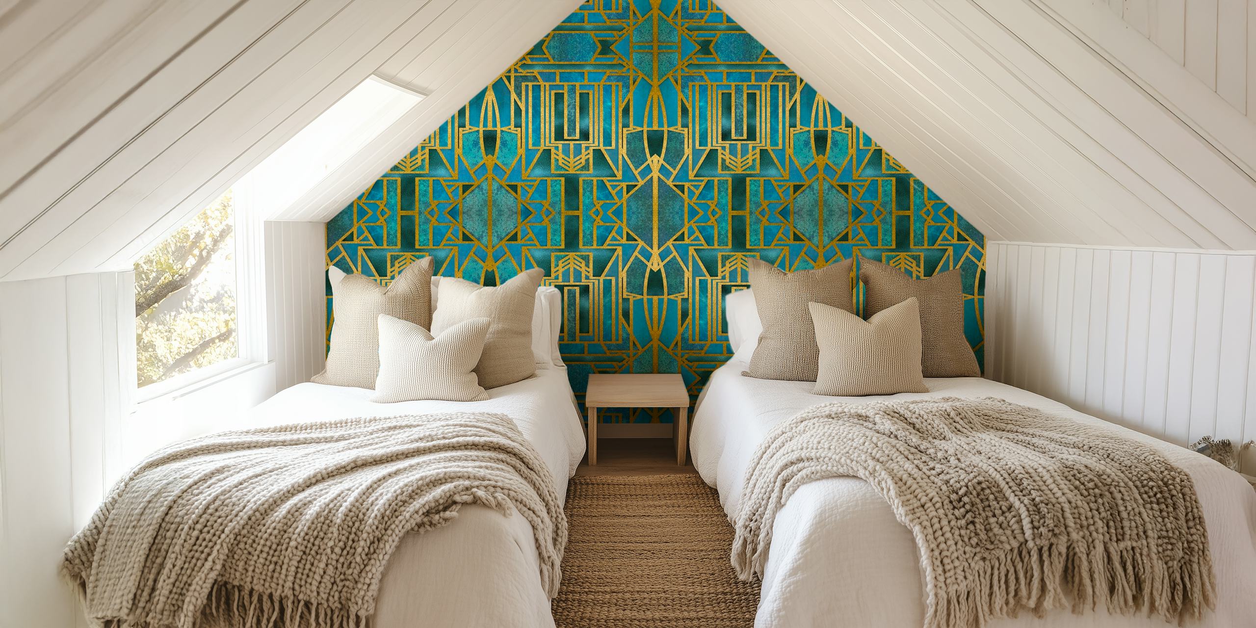 Elegant Retro Art Deco wallpaper in a room