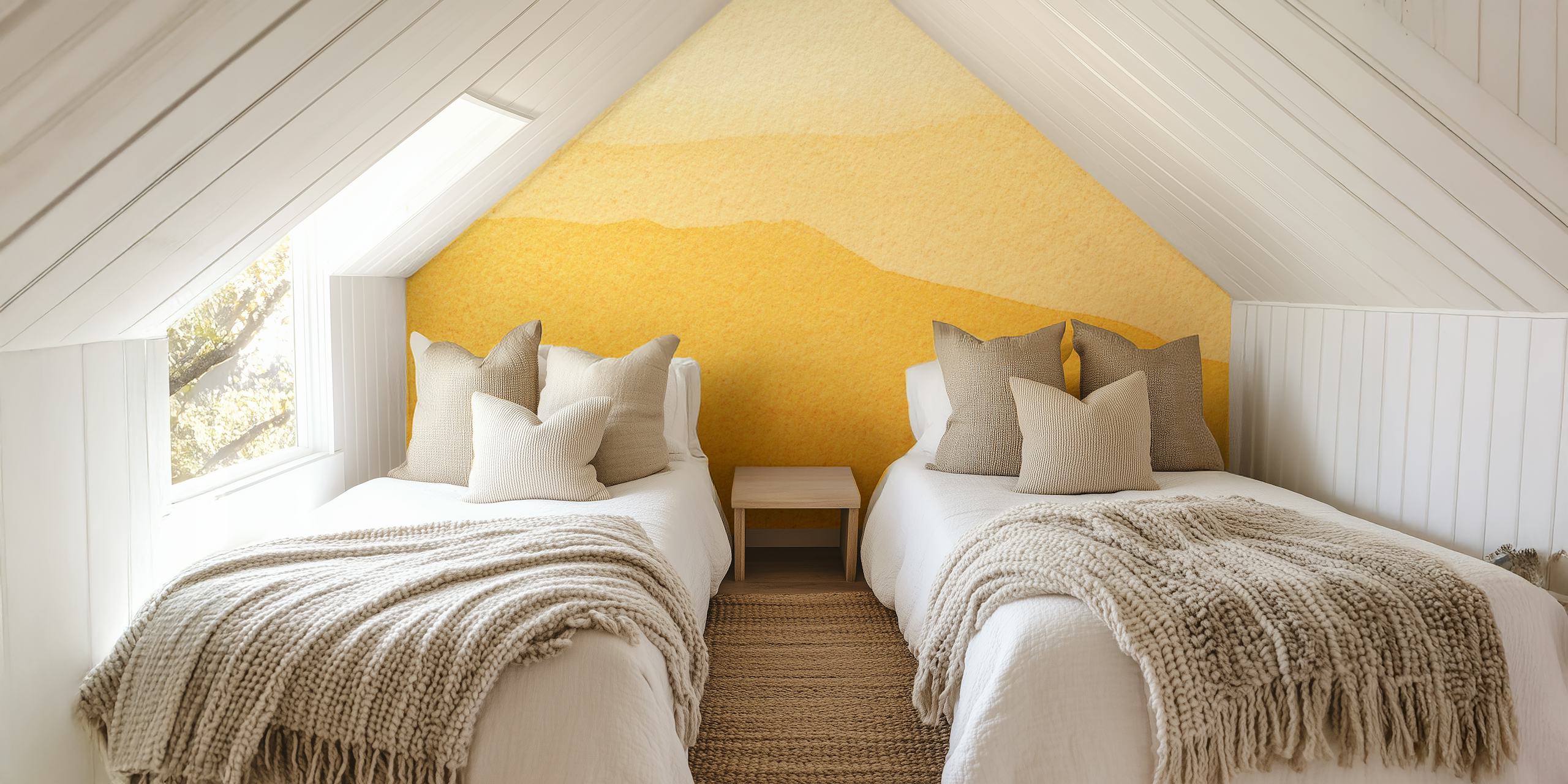 Yellow watercolor gradient tapet i rummet
