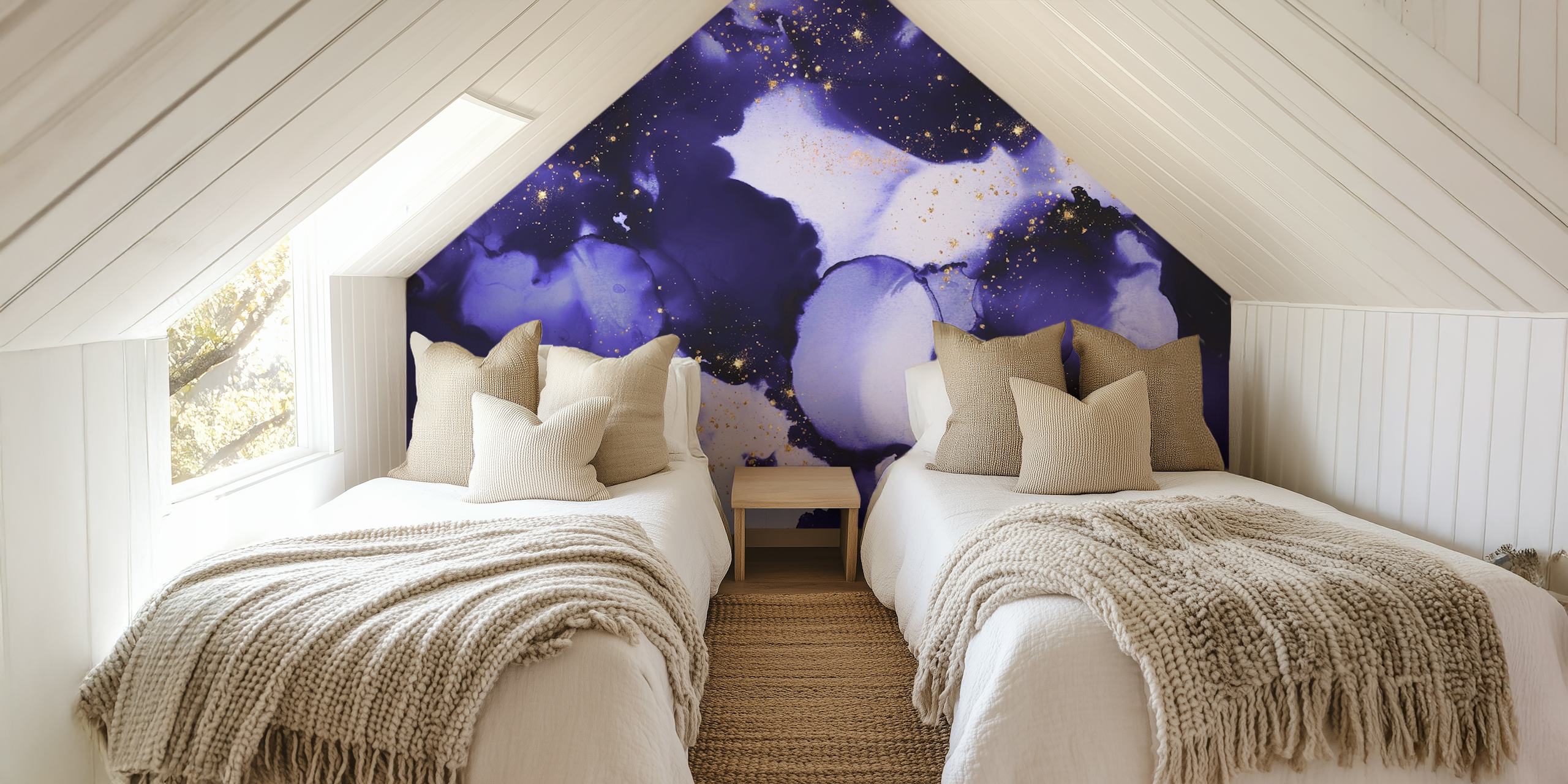 Ink Lilac Gold 22 tapetdesign i et rom