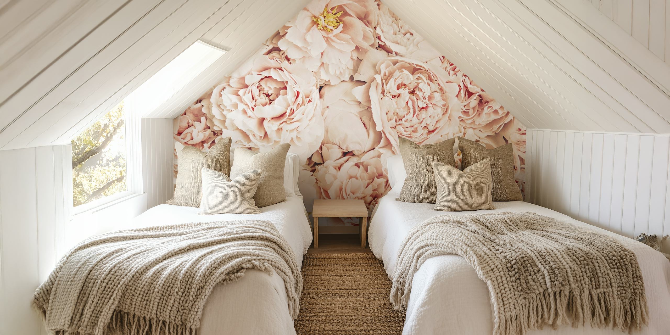 Peony Flowerwall in a cheerful room.