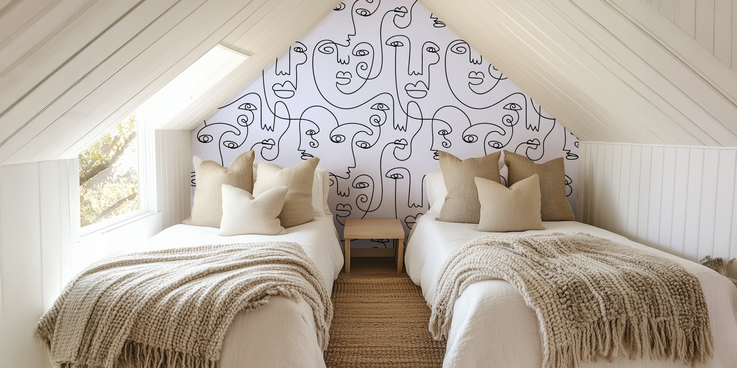 Abstract Picasso-Inspired Faces Seinämuraali HappyWallilta