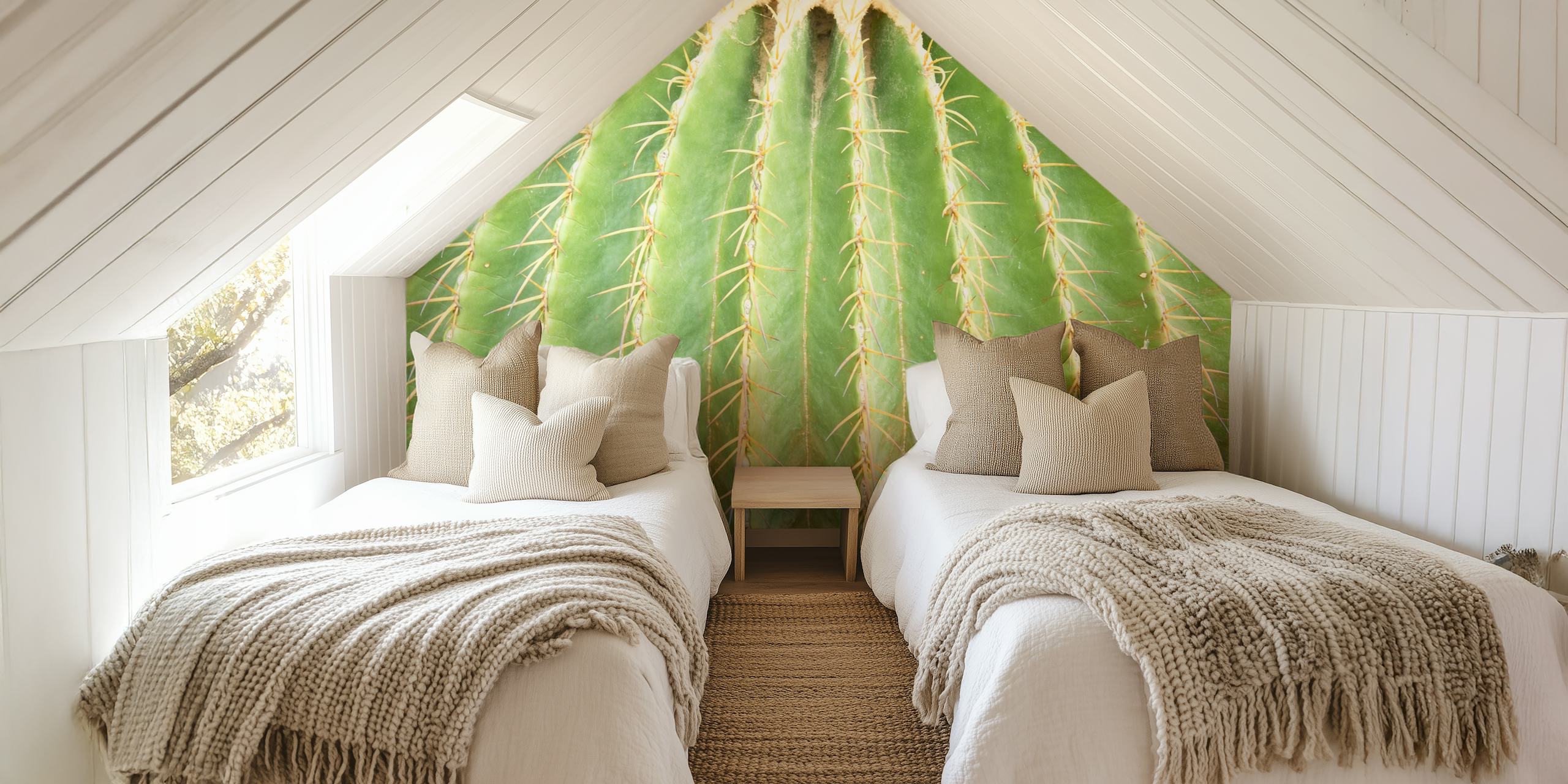 Primo piano di un cactus per design da parete