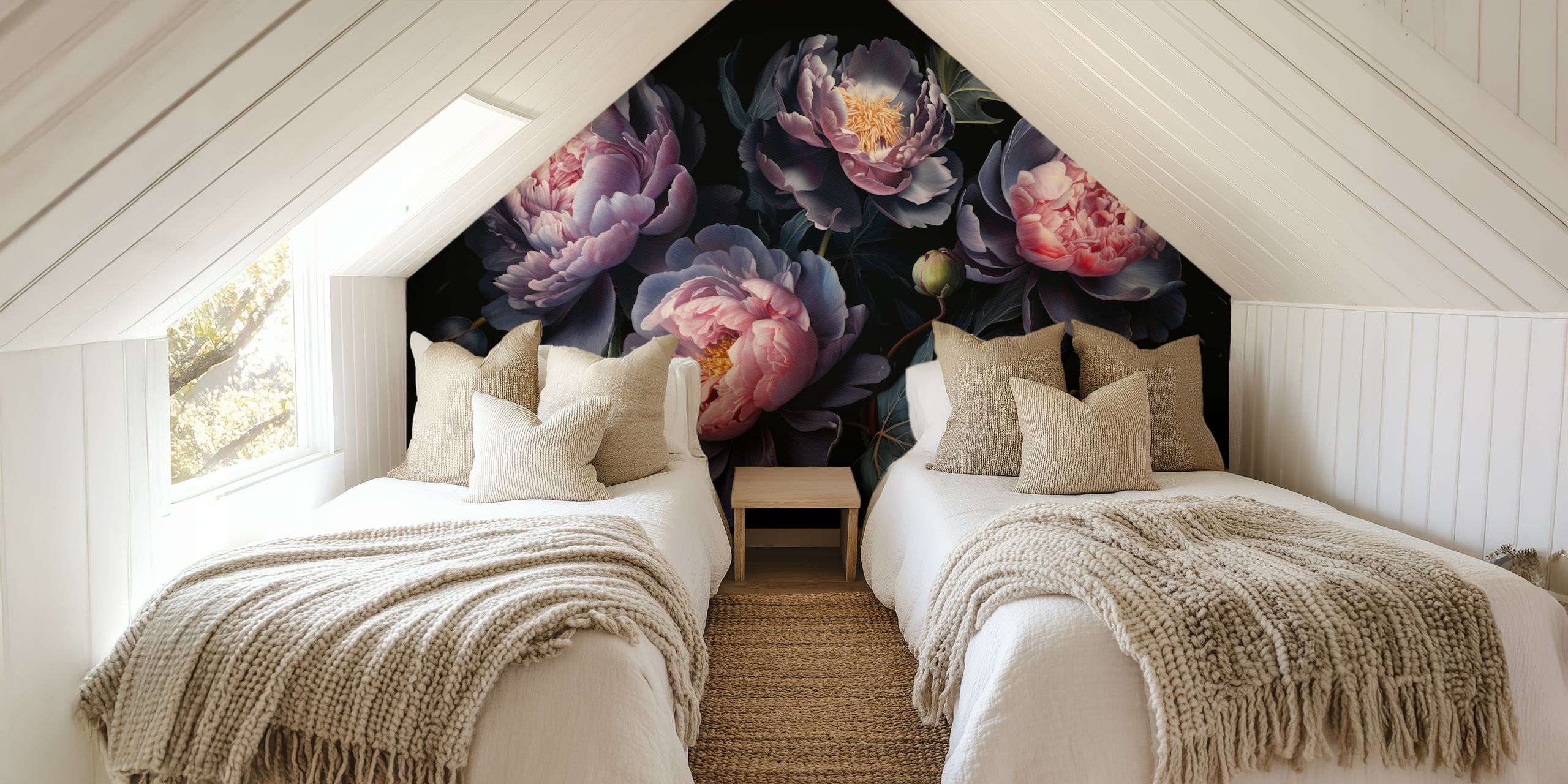 Moody Opulent Baroque Peonies σχέδιο ταπετσαρίας