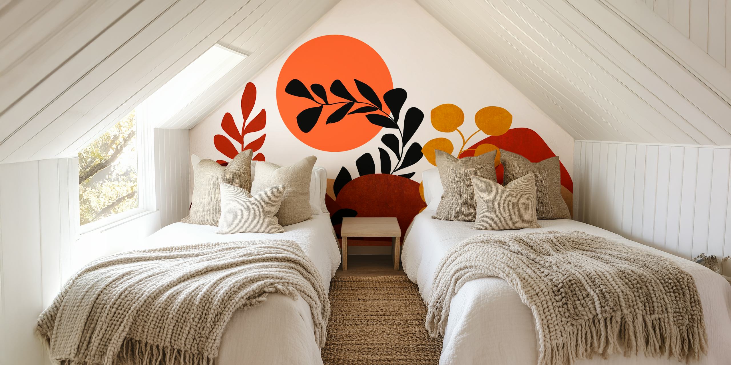 A tropical landscape 4 wallpaper in a room