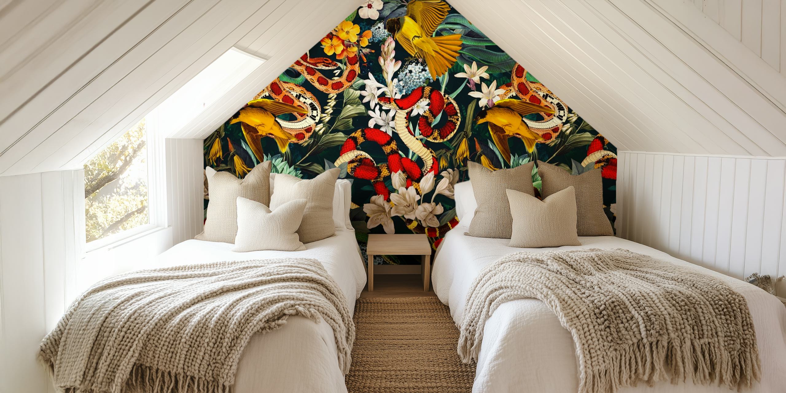 Dizajn tapete Birds and Snakes II u sobi