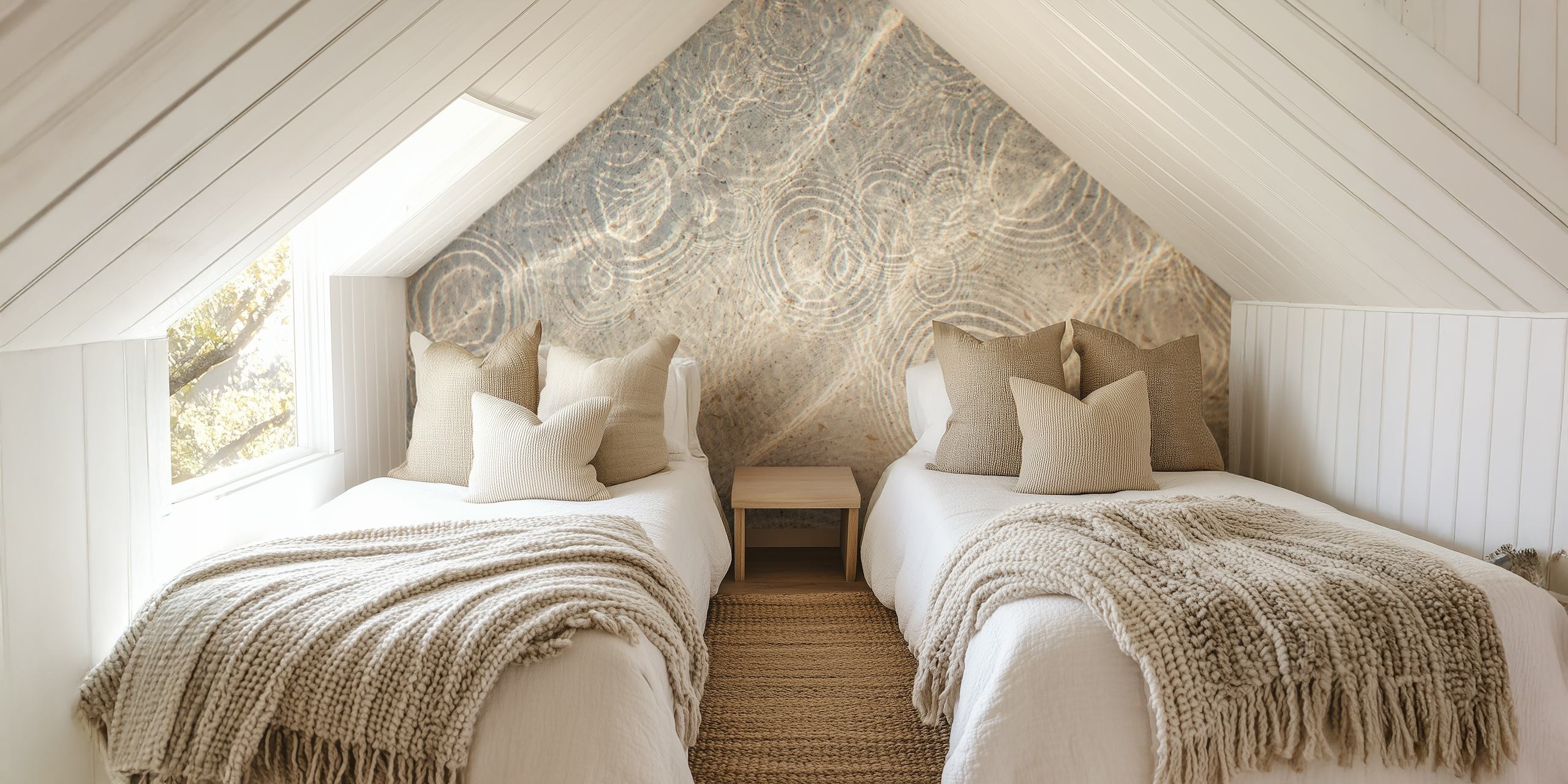 Subtle water ripples wall mural with light reflections