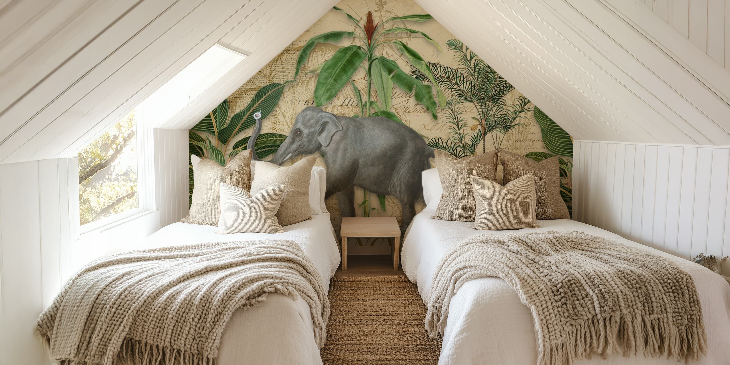 Elephants Journey Collage wallpaper design