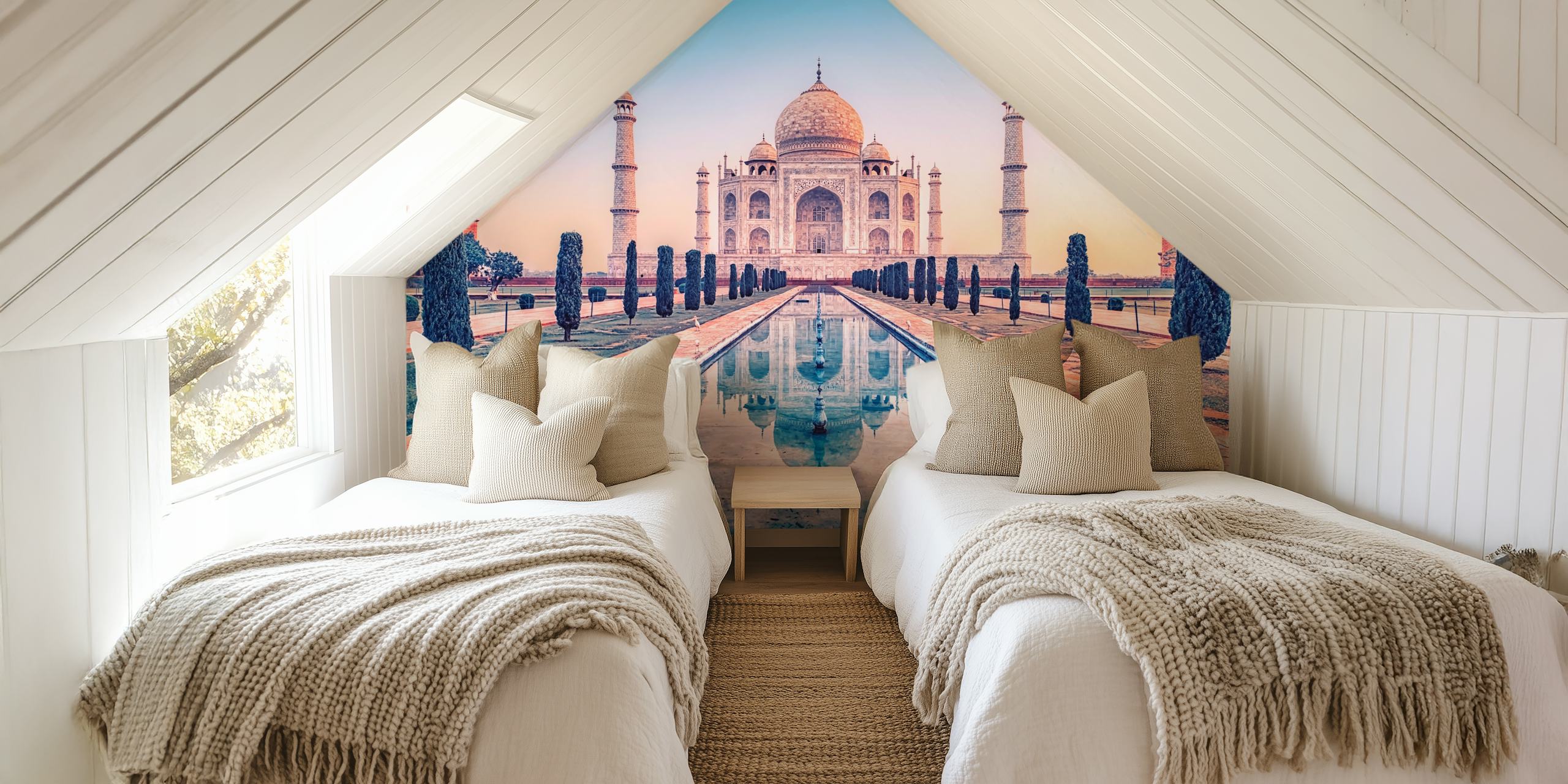 Taj Mahal Morning tapet i et rom