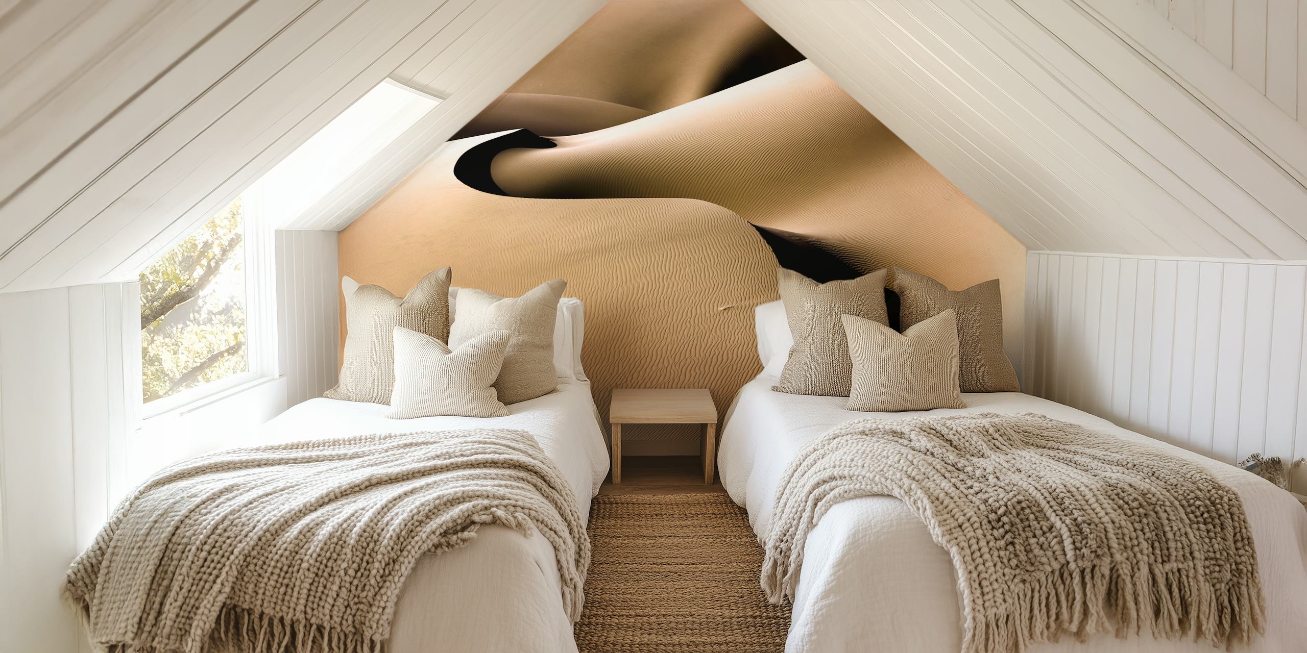 Desert line wallpaper design in a room