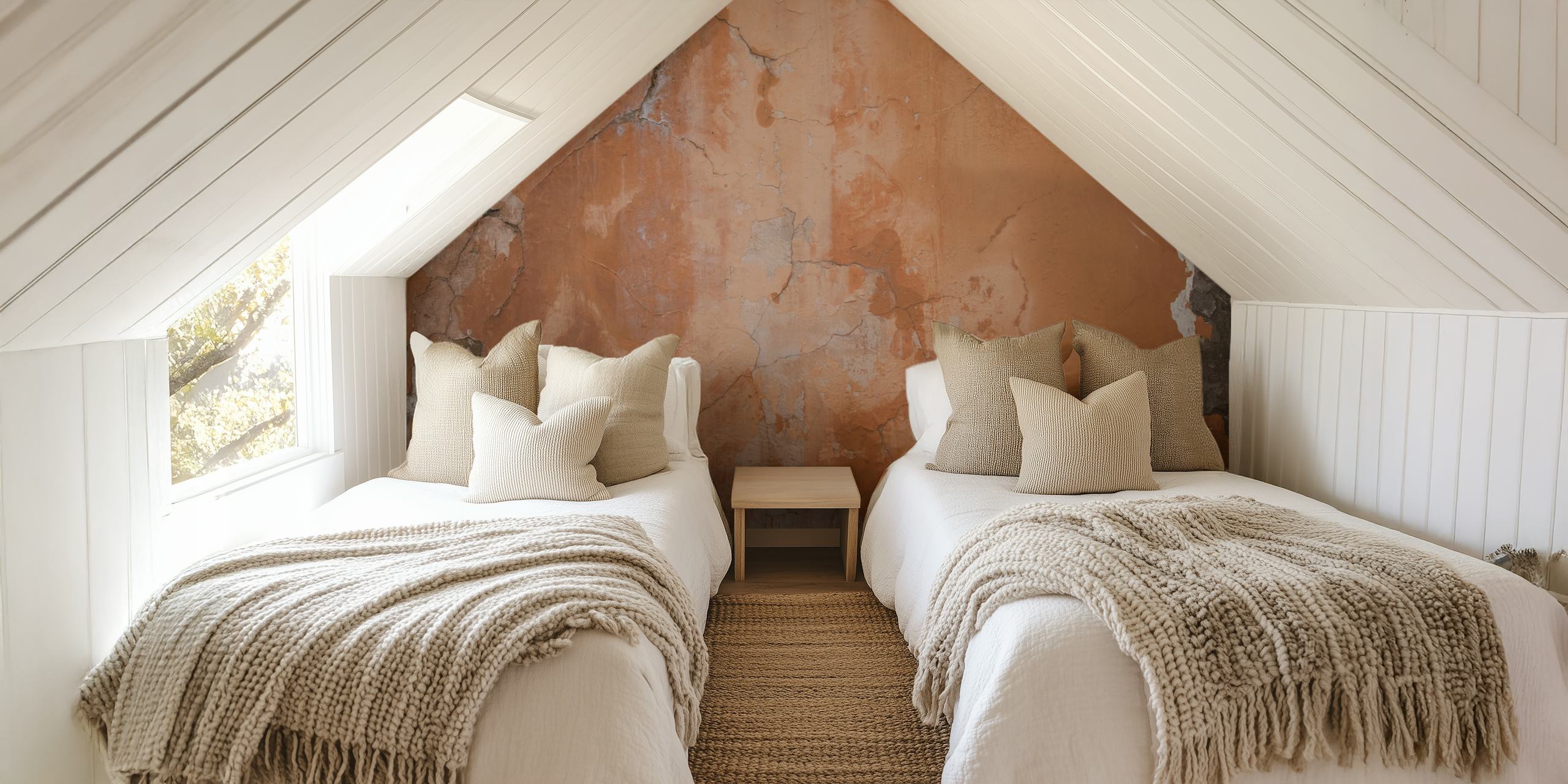 Papel pintado Rustic Roman Wall en una habitación