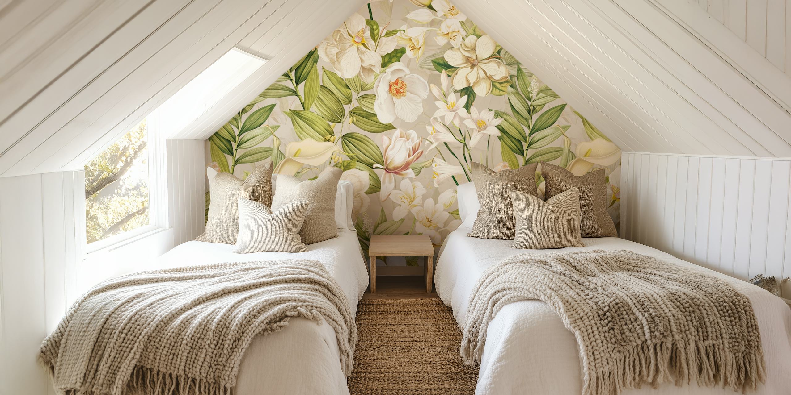 Exotic Camellia Garden tapet i et rom