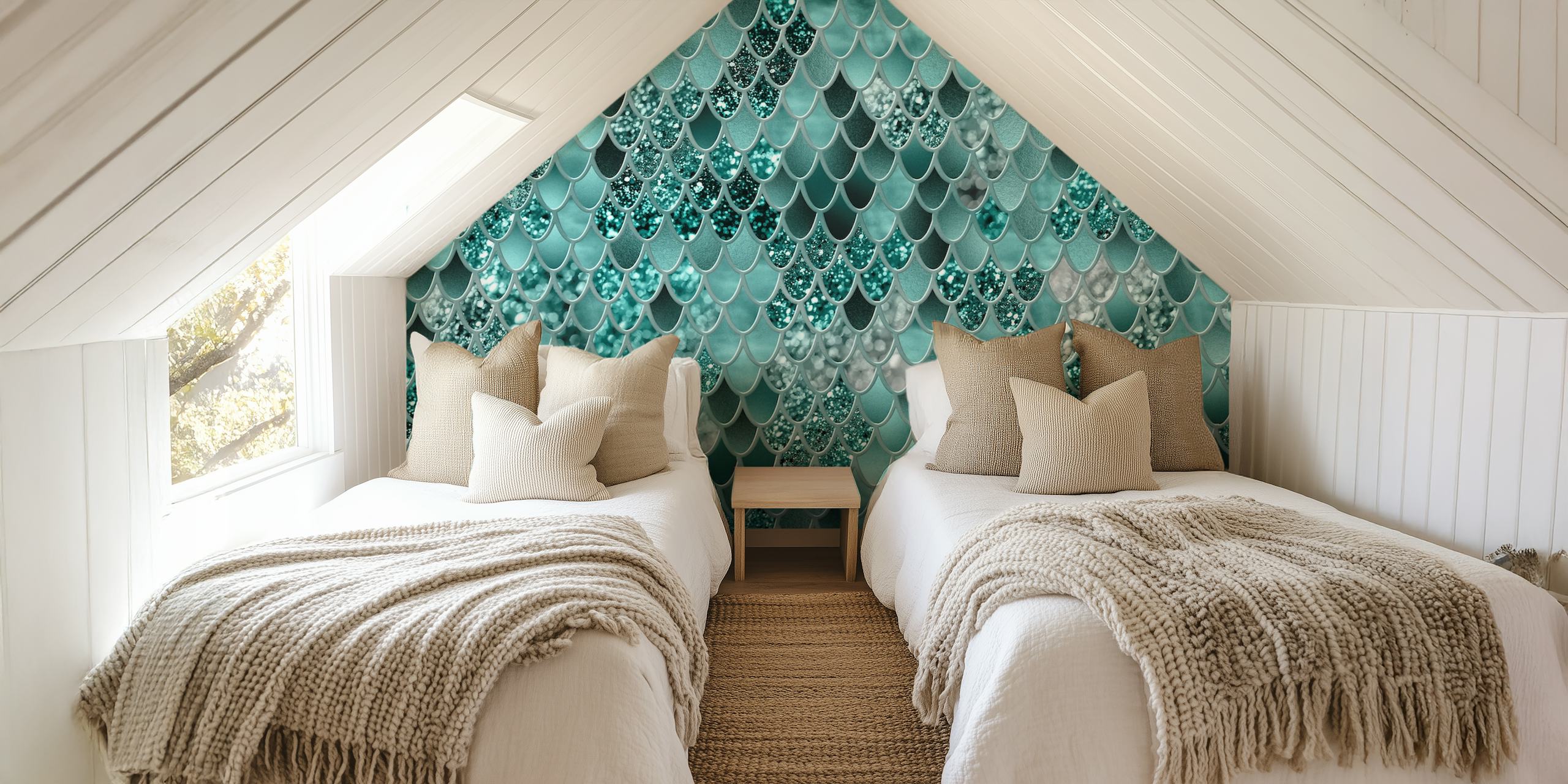 Mermaid Scales Glam 9 wallpaper in a room