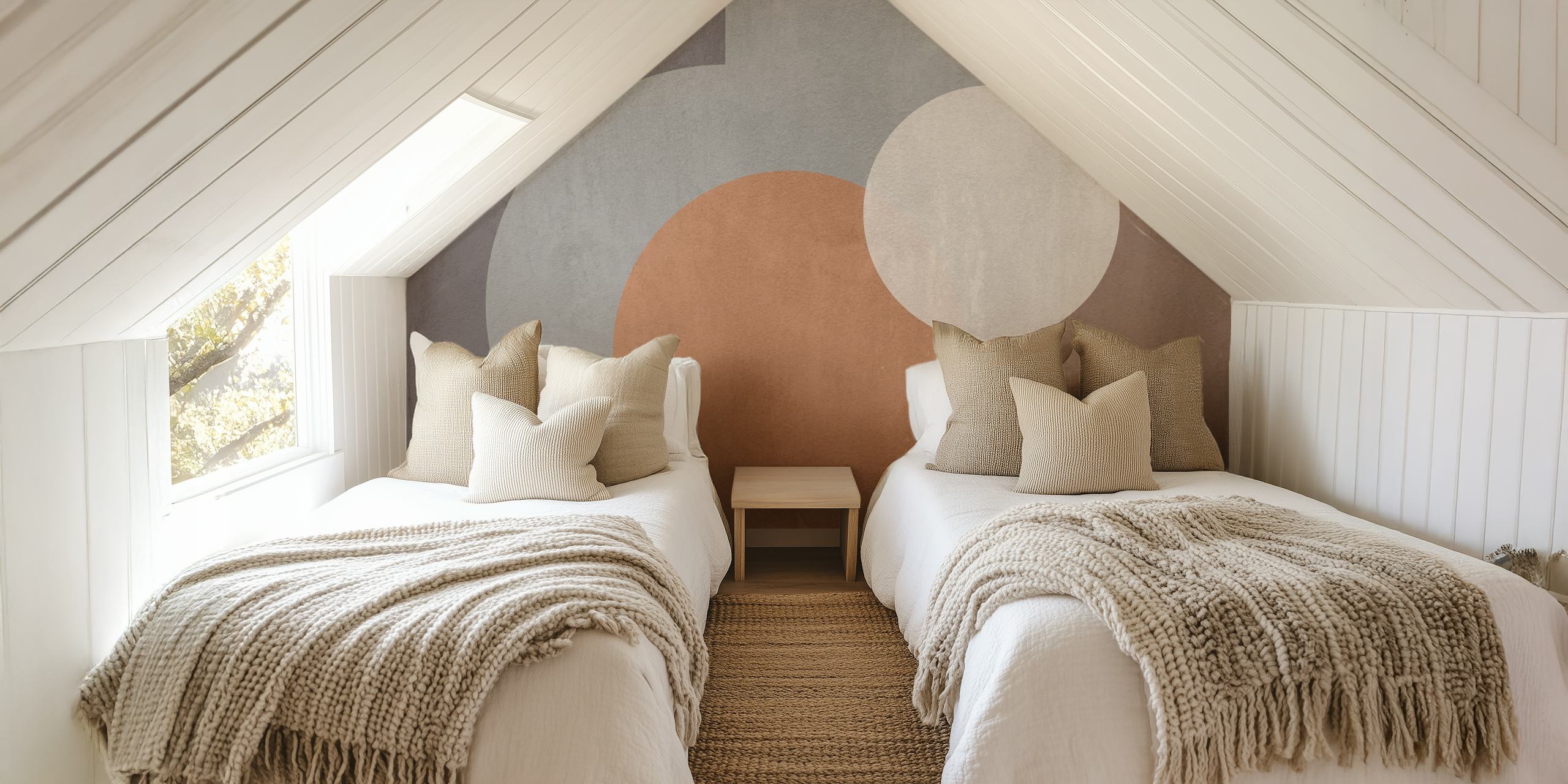 Papier peint Soft Cement Geometric dans un décor de pièce