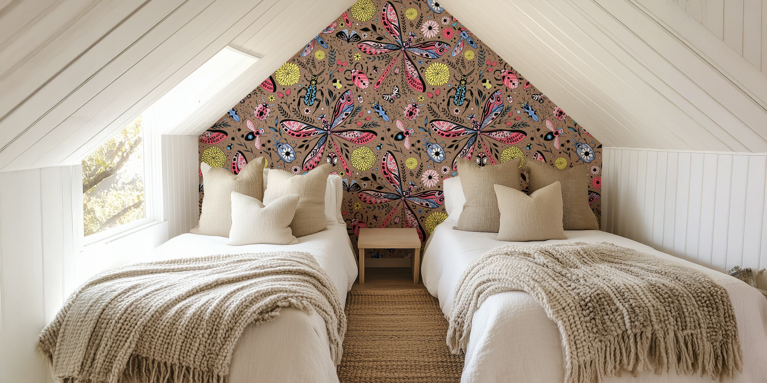 Doodle bugs tapetdesign i et rum
