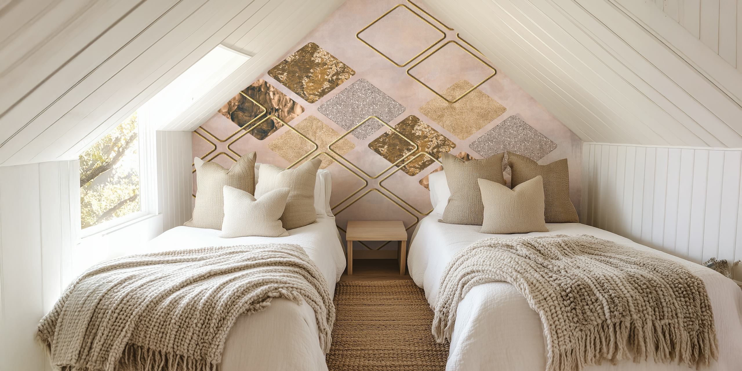 Blush Abstract Shape Elegance tapet i et rom