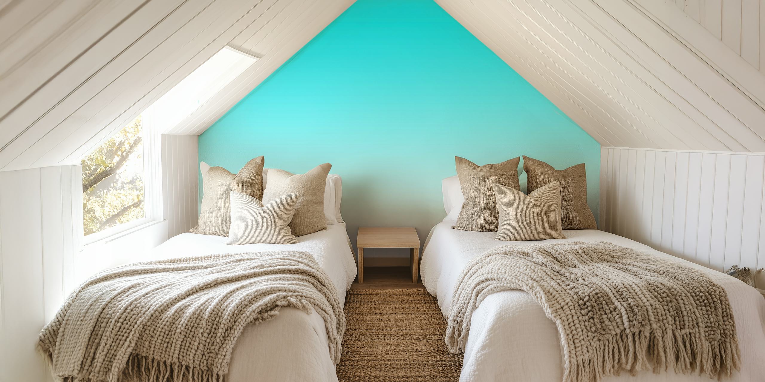 Aqua Ombre Τοίχο mural με μια κλίση από τιρκουάζ σε ανοιχτό μπλε