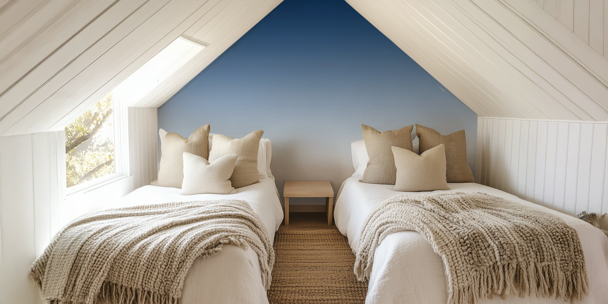 Dark blue gradient wallpaper displayed in a room
