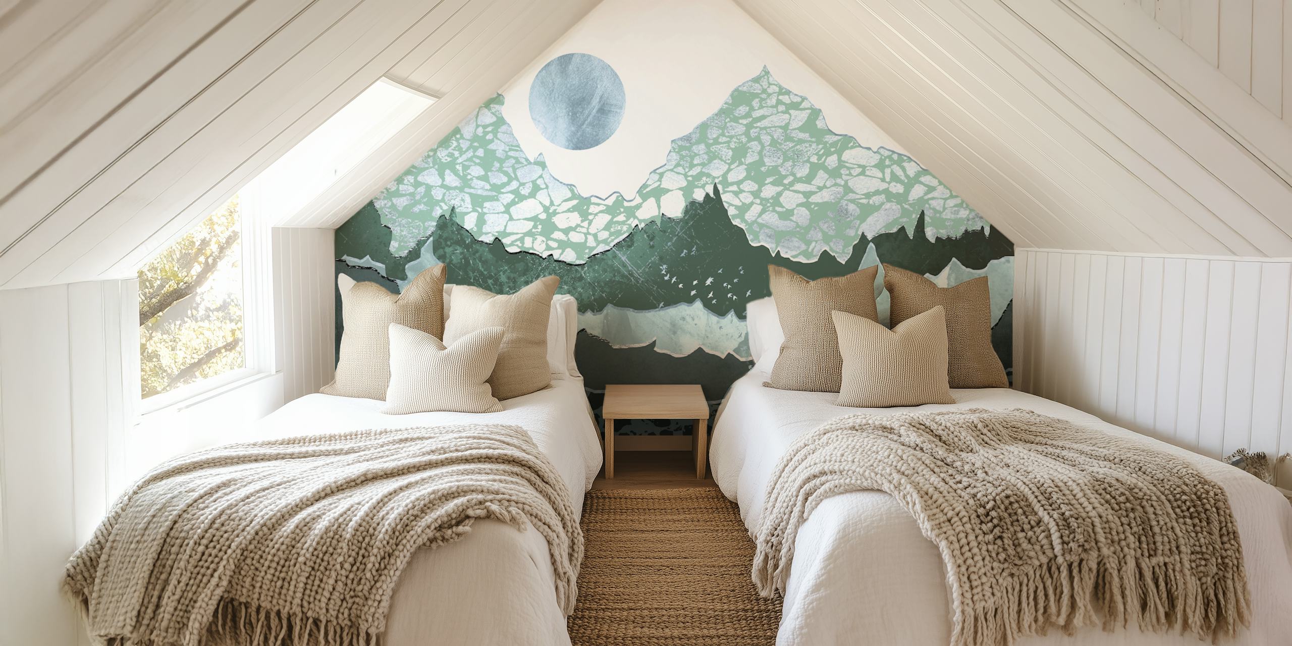 Neutral extravagant world papel de parede em um quarto