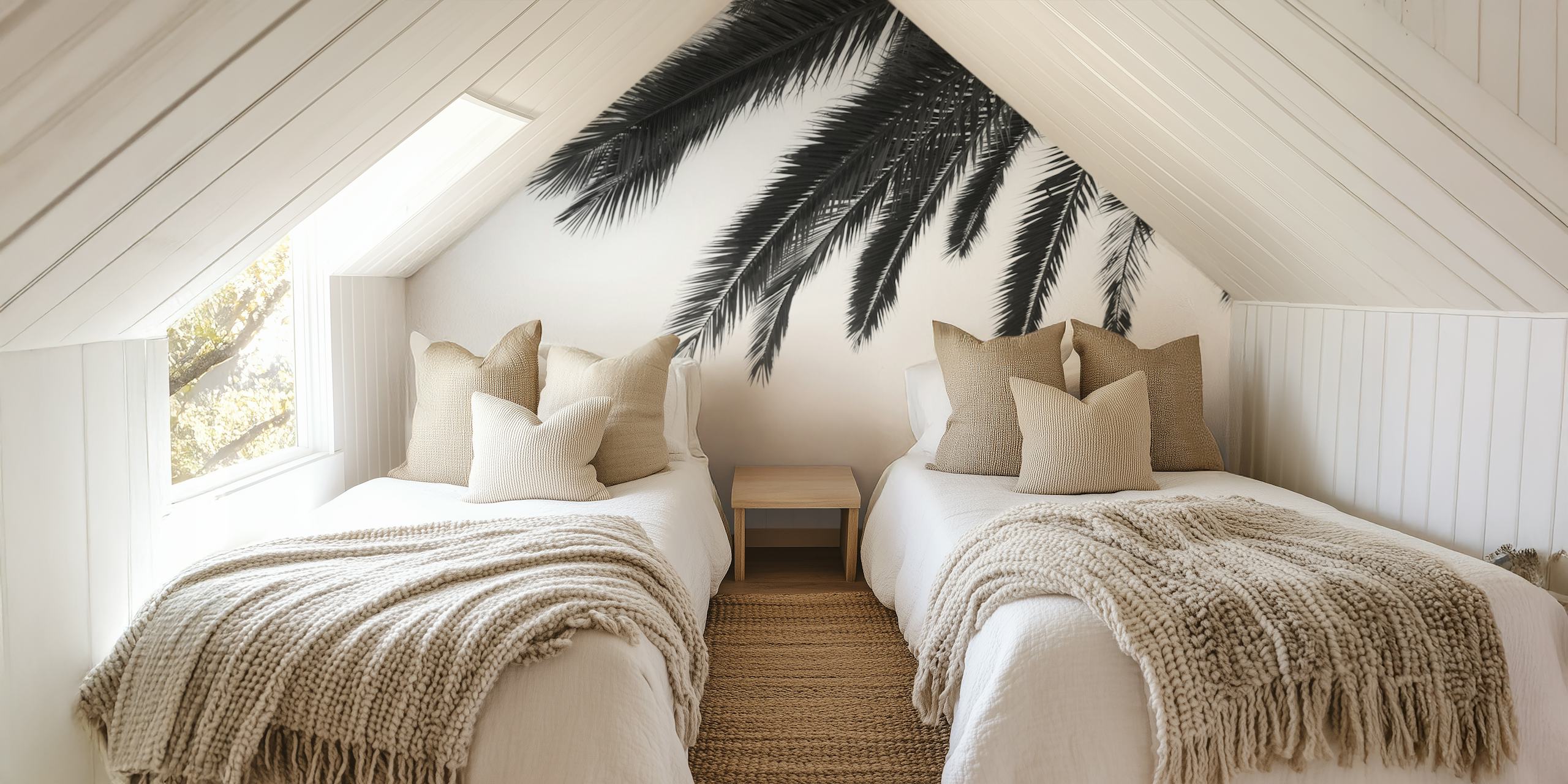 Dreamy Palms 2 tapetti modernissa huoneessa