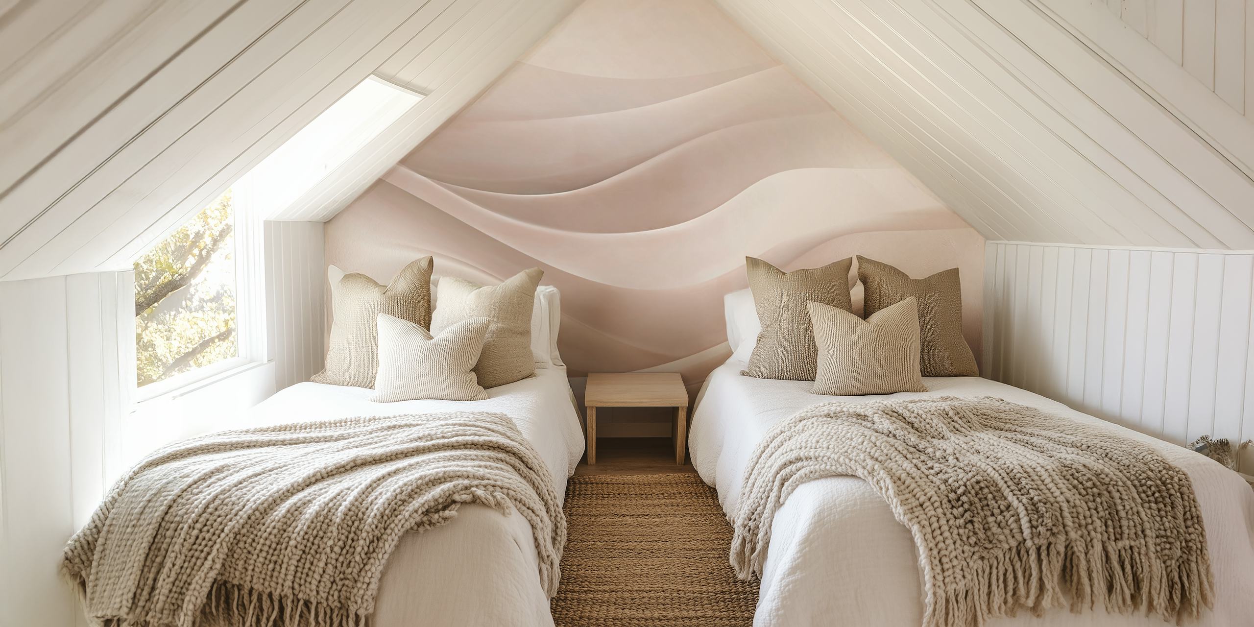 Soft wave pattern in beige tones wallpaper