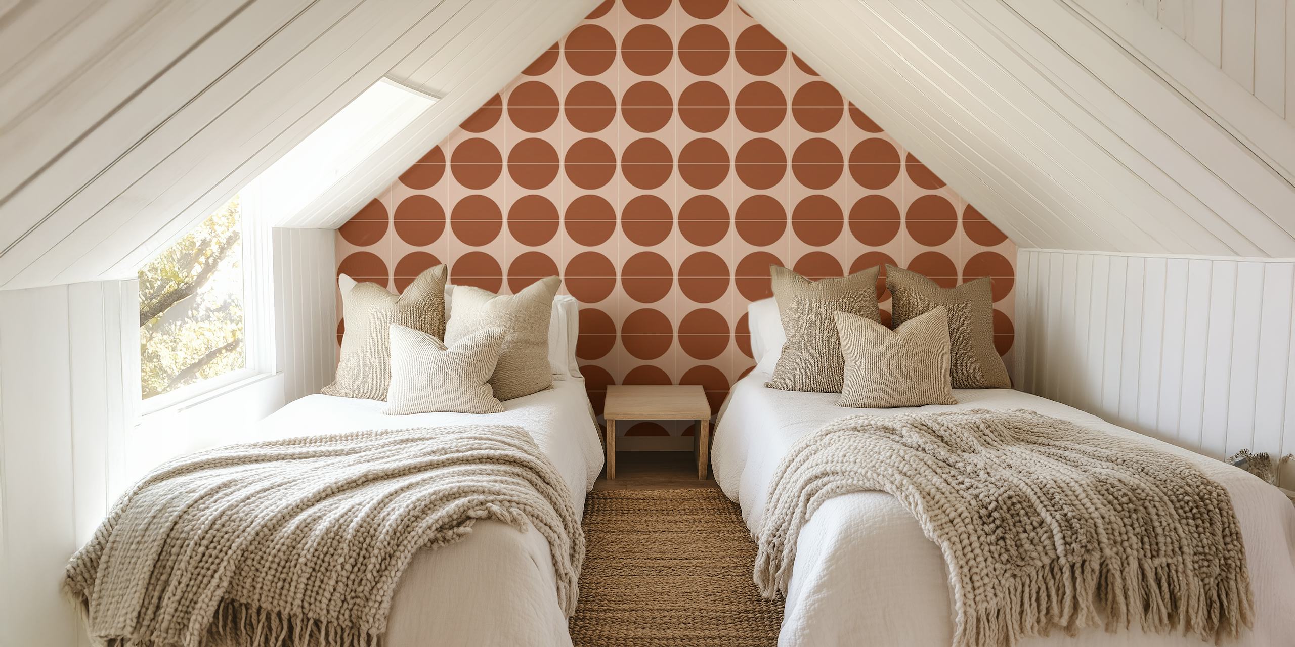 Tapetdesign Painted Cotto Tiles Cinnamon