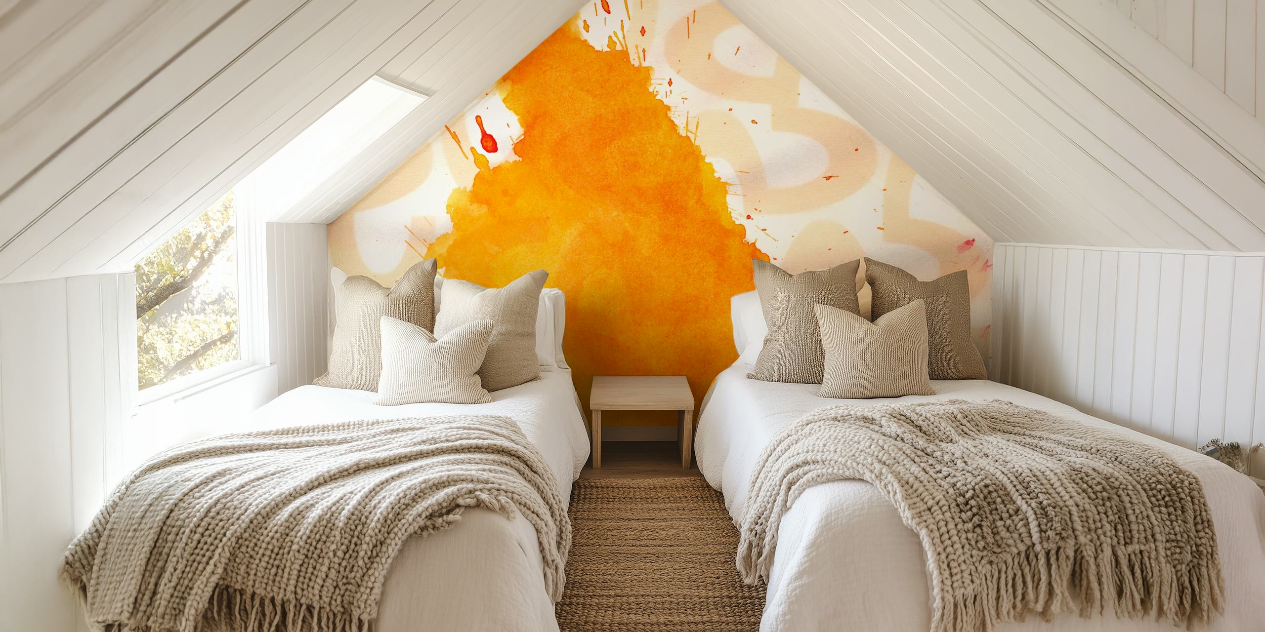 Αφηρημένο mural Golden Rainbow Splash Watercolor