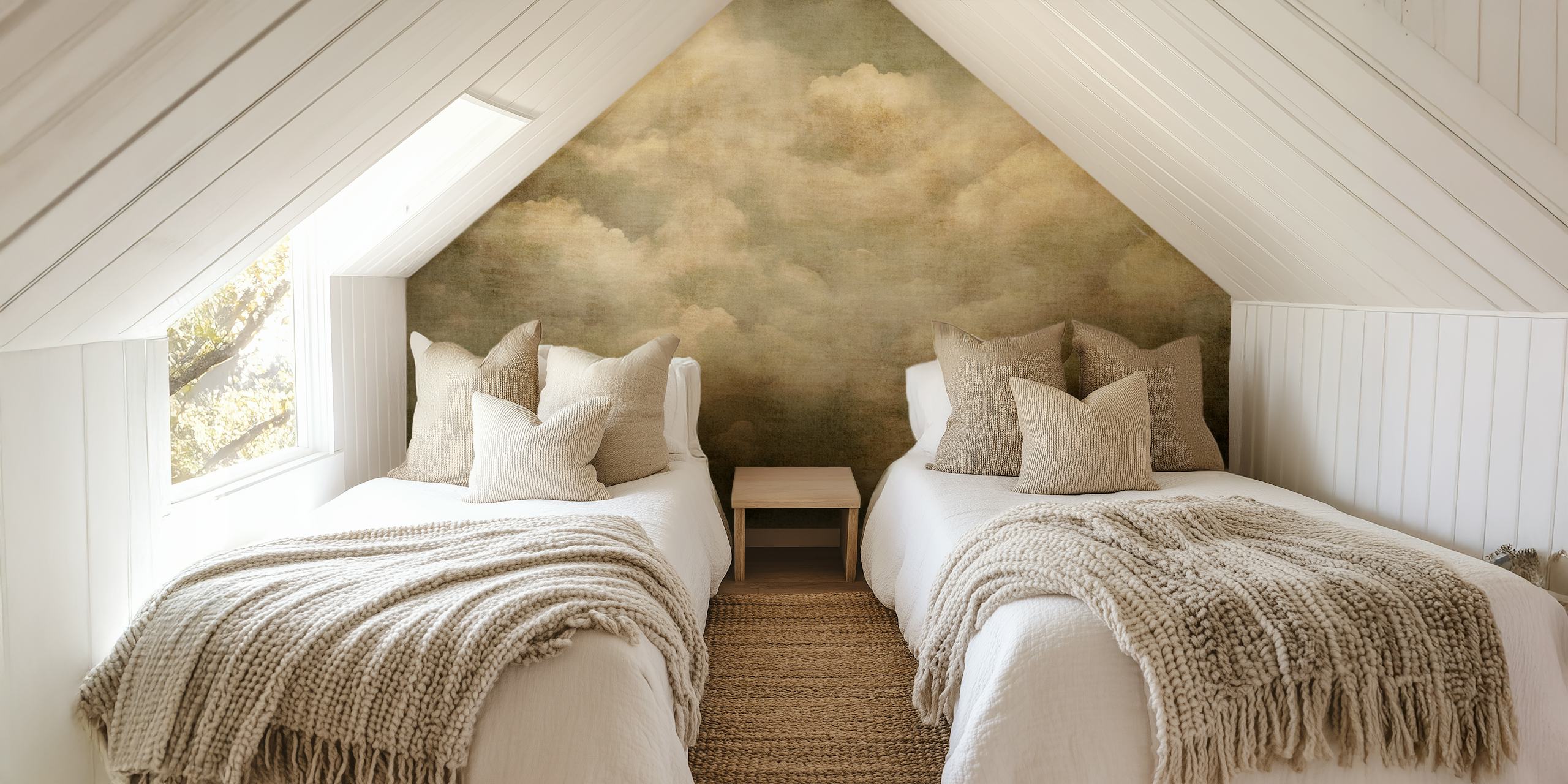 Cotton Candy Clouds wallpaper in a room