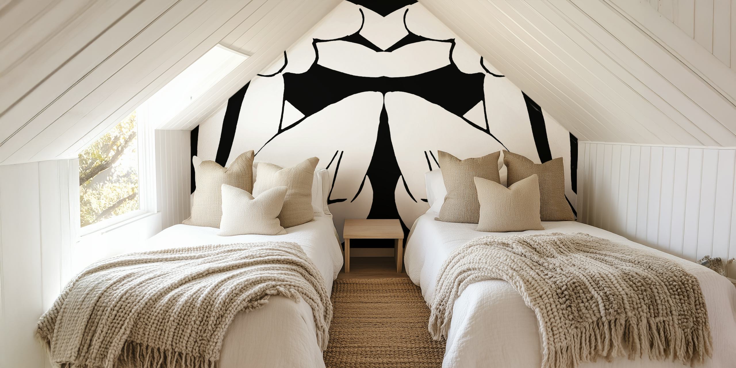 Matisse Sisters Black and White wallpaper in a room