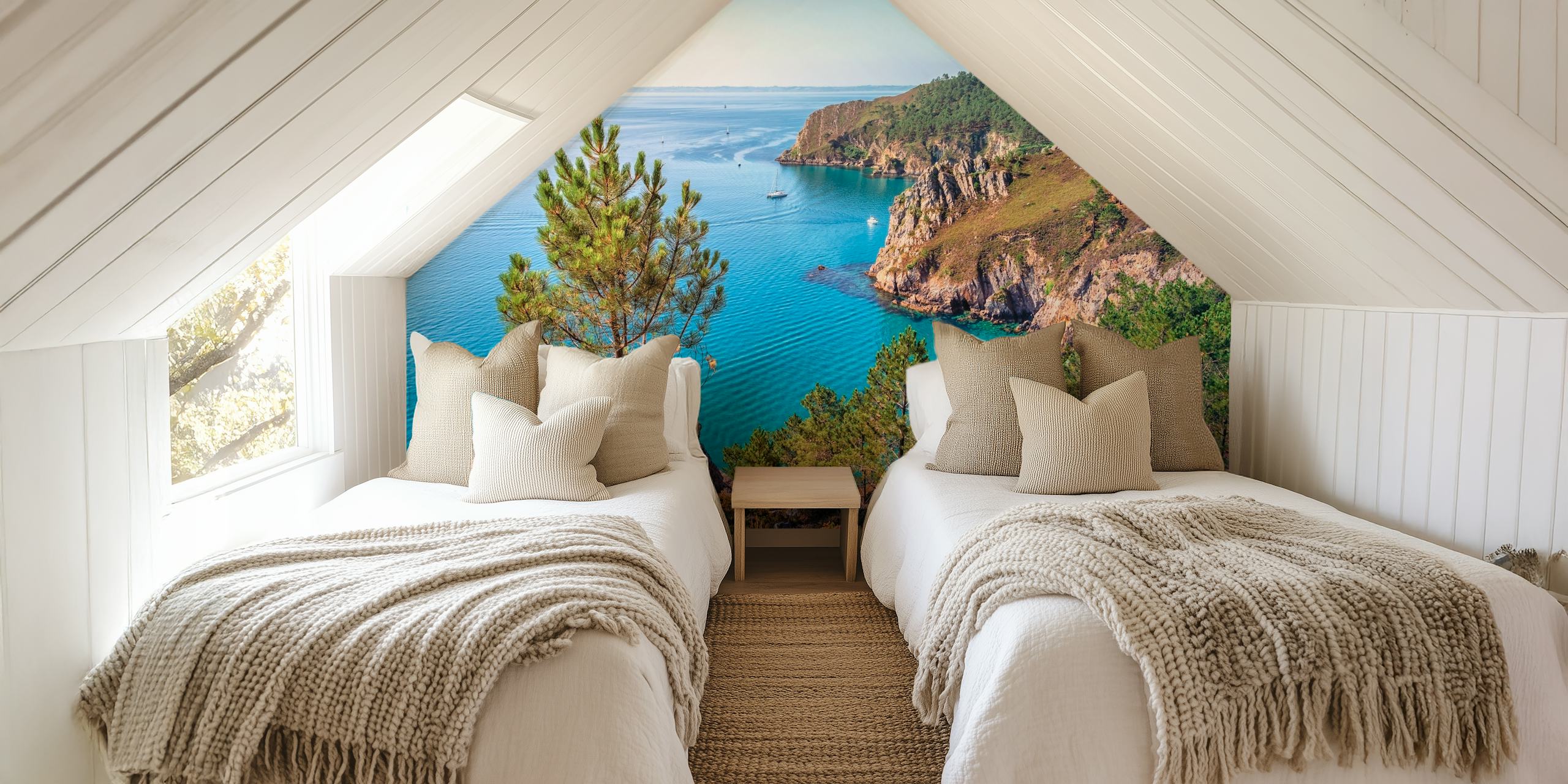 Papel de parede French Brittany exibido em um quarto