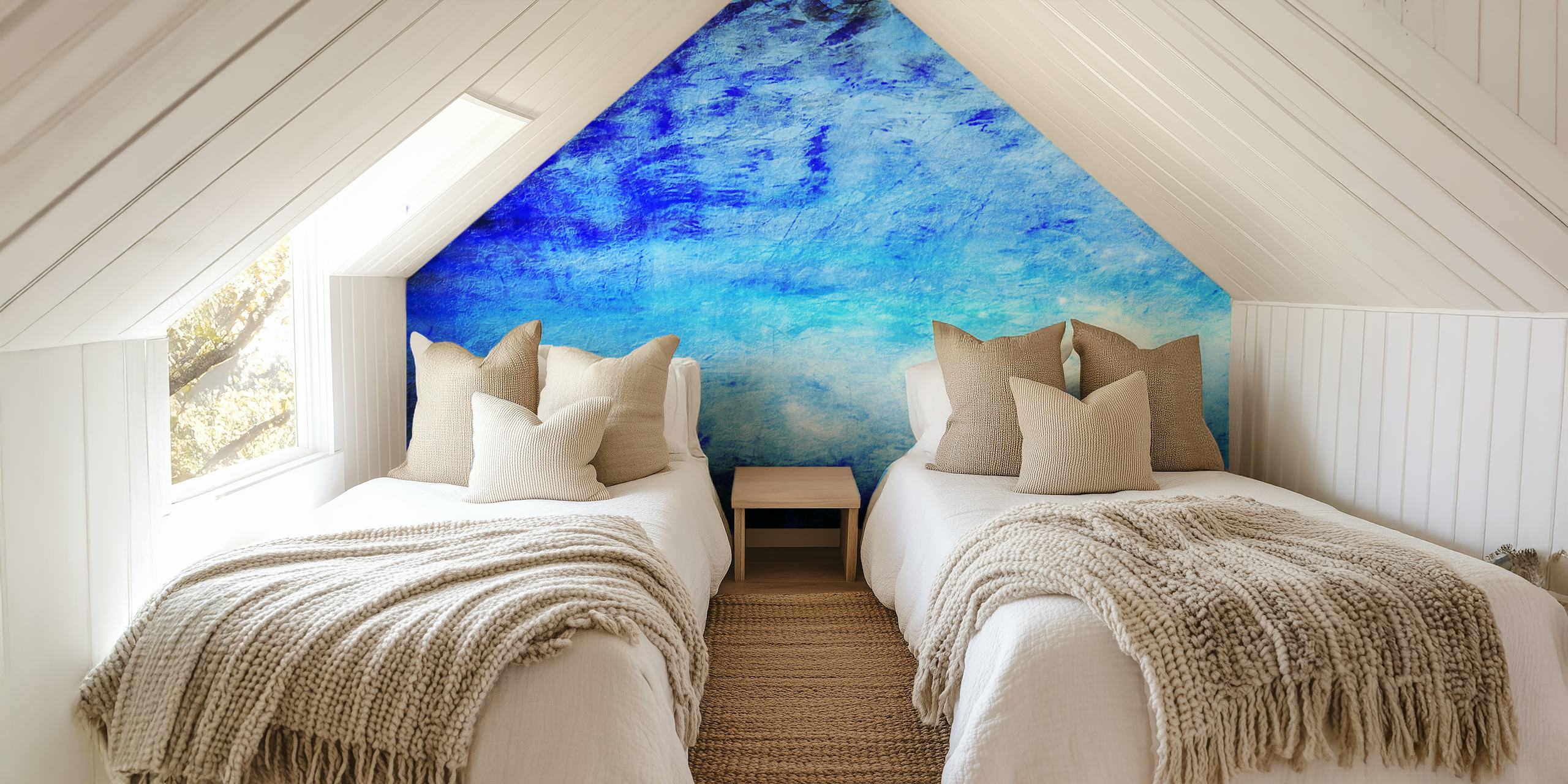 Soft Blue Ocean Grunge design de papier peint